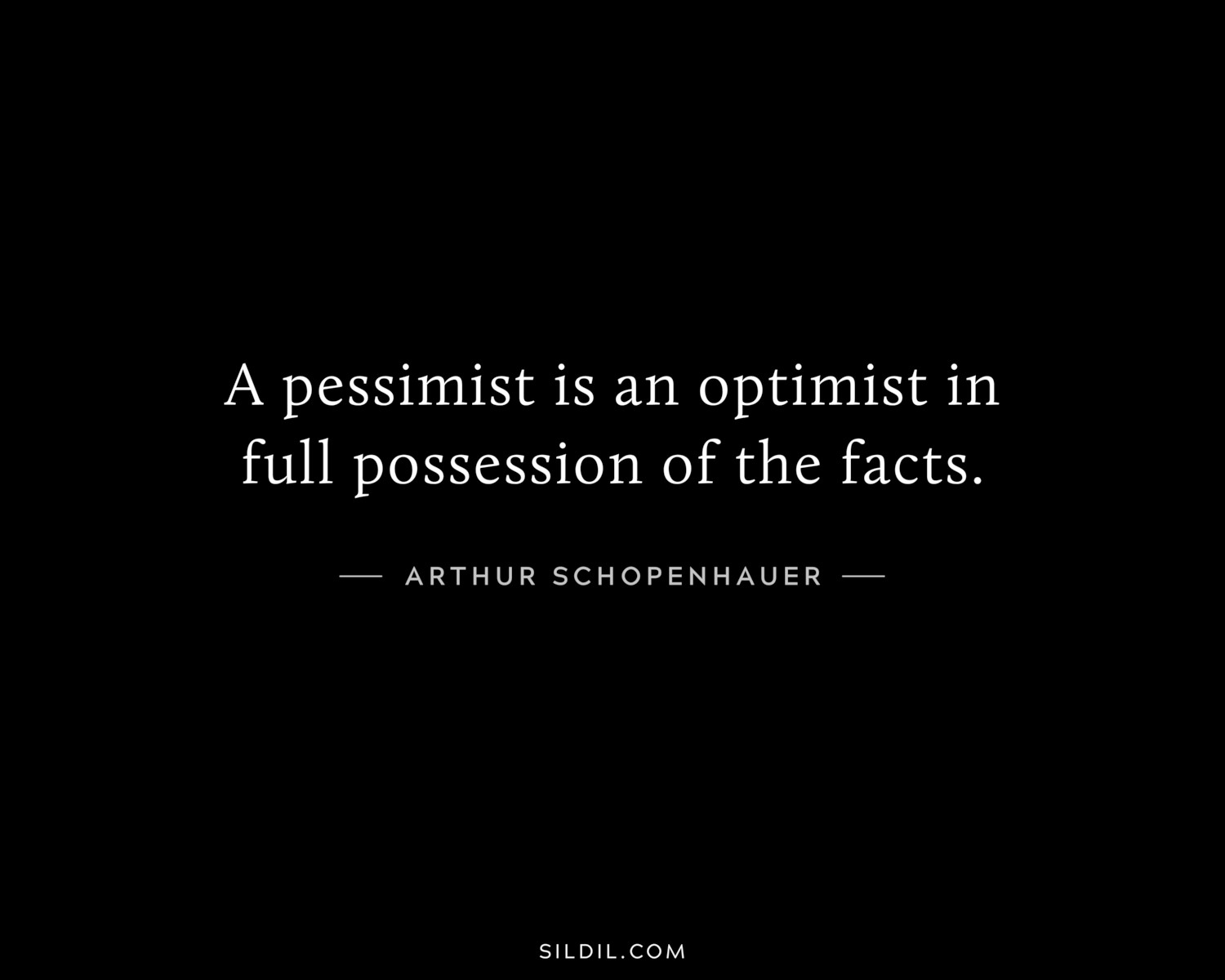 A pessimist is an optimist in full possession of the facts.