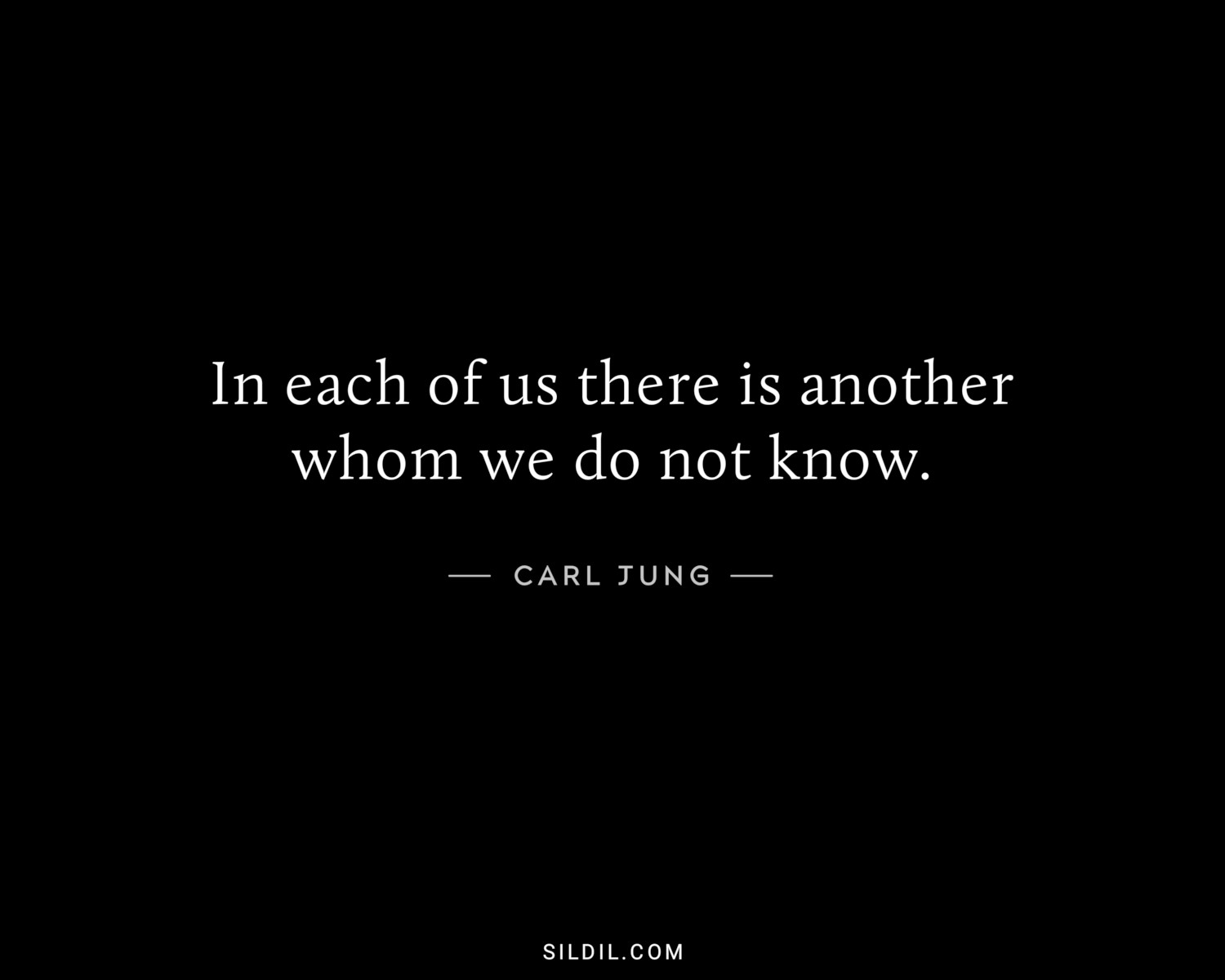 In each of us there is another whom we do not know.