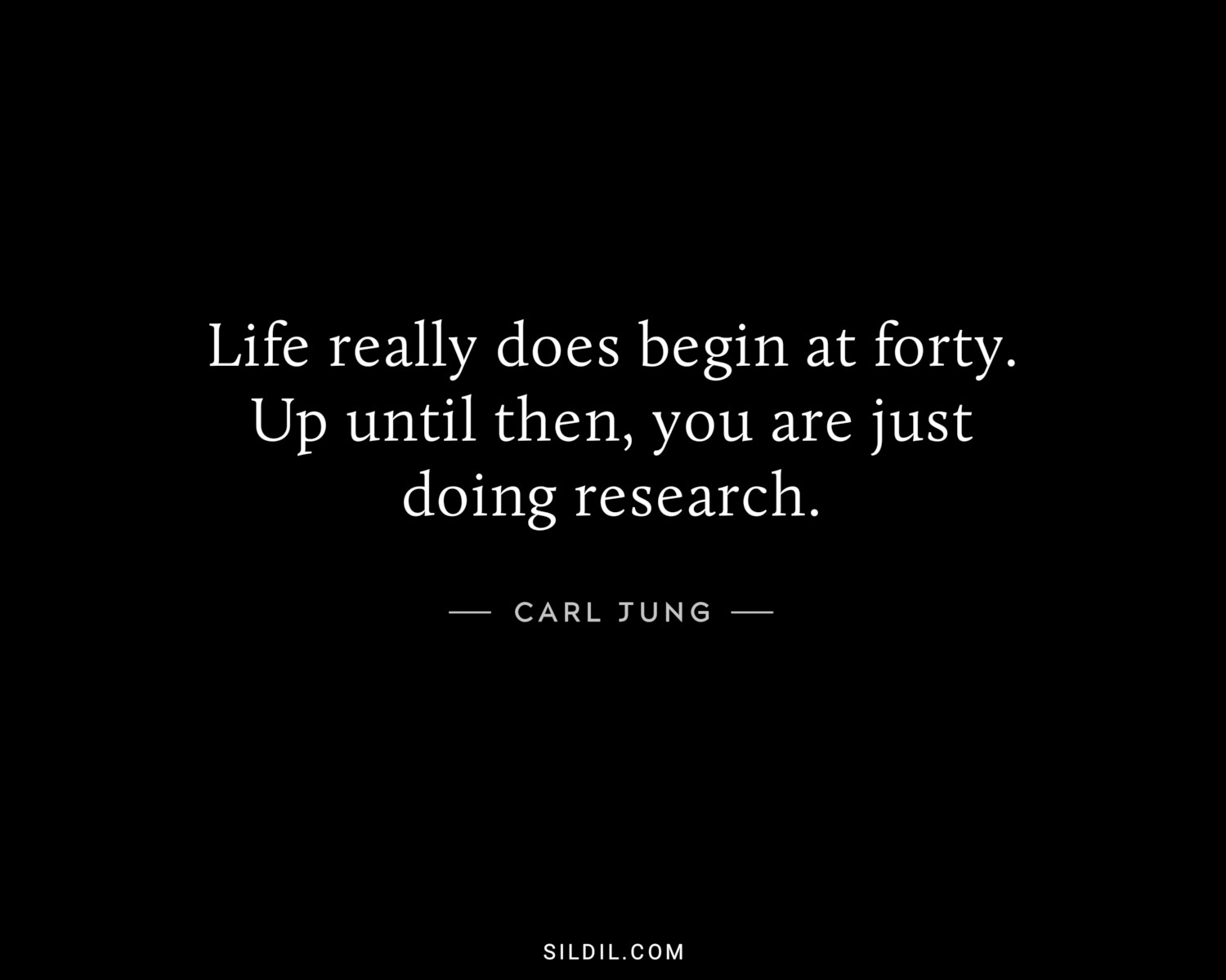 Life really does begin at forty. Up until then, you are just doing research.