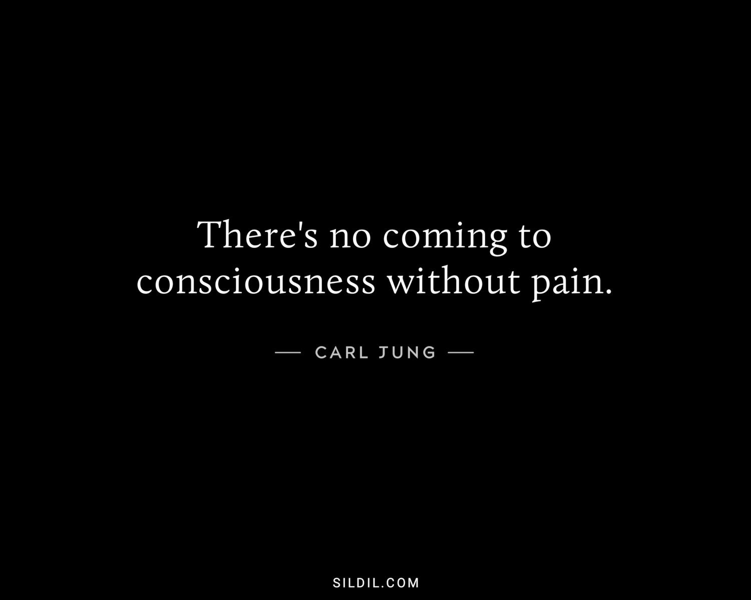 There's no coming to consciousness without pain.