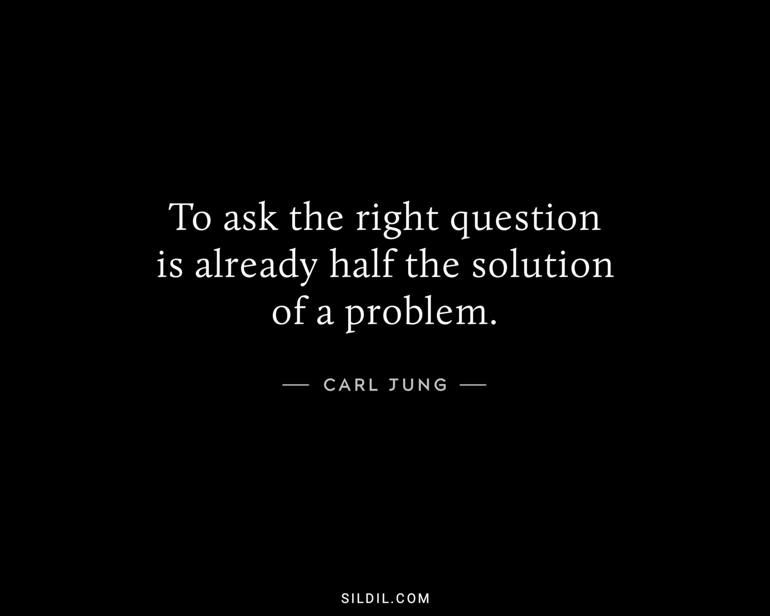 To ask the right question is already half the solution of a problem.