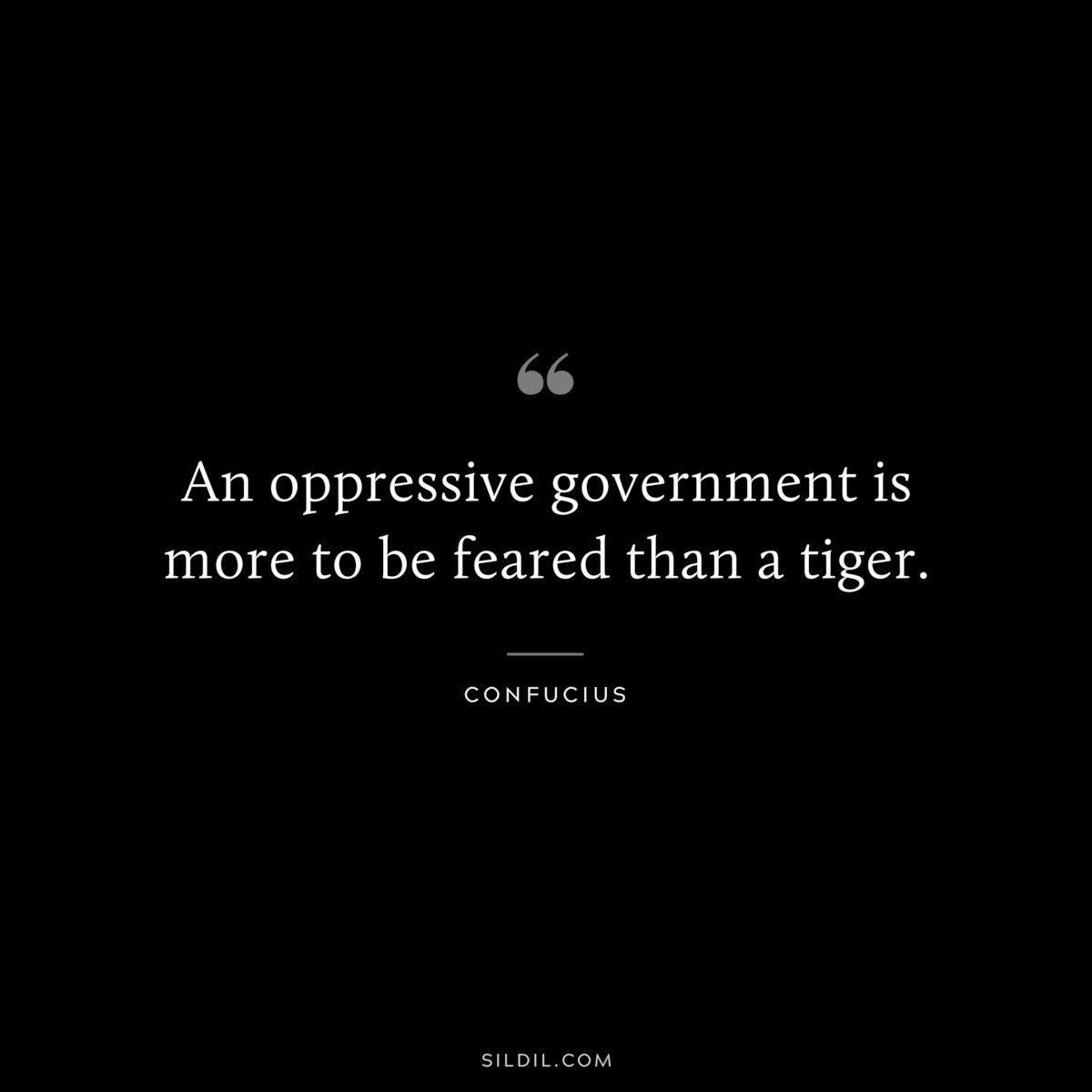 An oppressive government is more to be feared than a tiger. ― Confucius