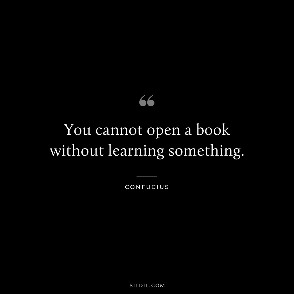 You cannot open a book without learning something. ― Confucius