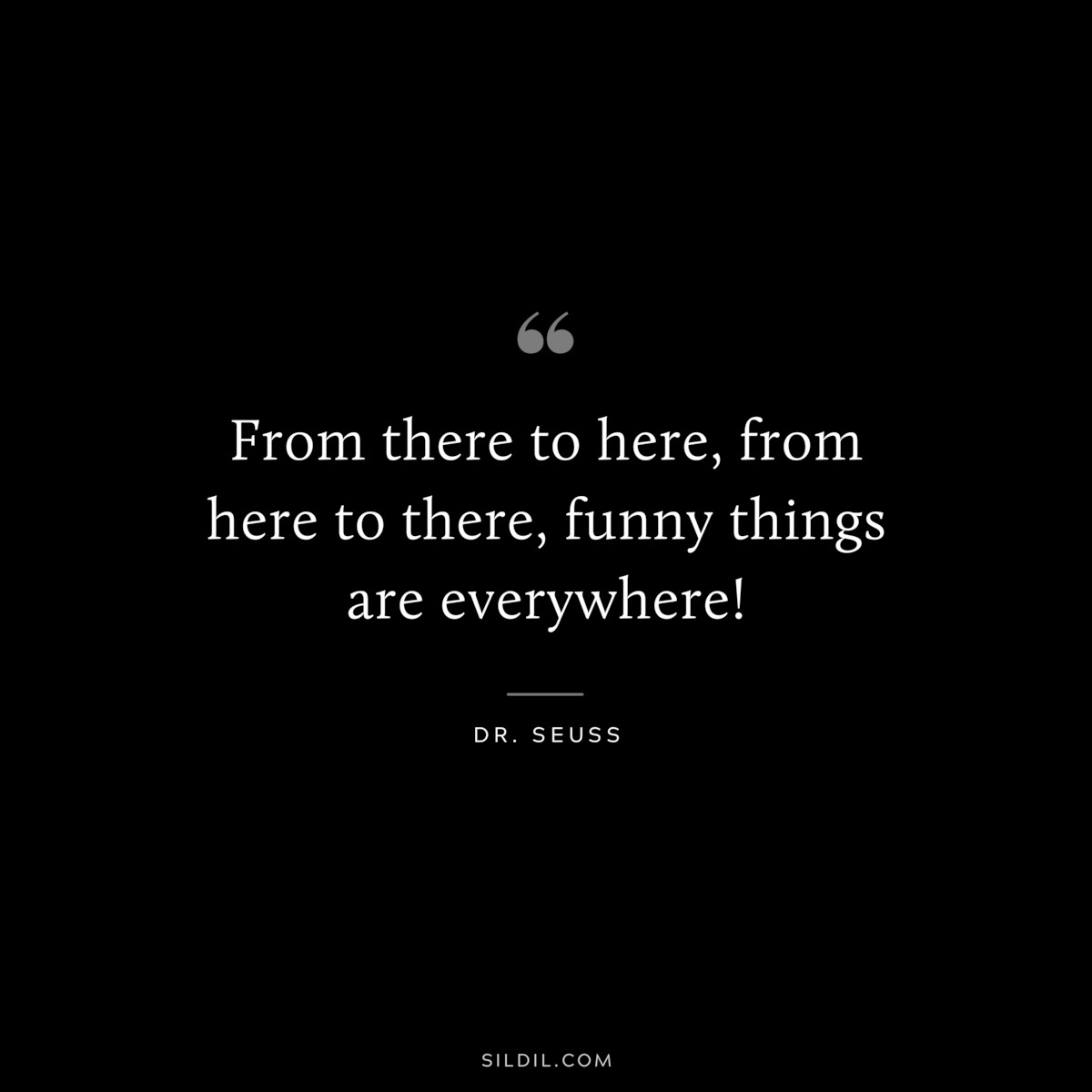 From there to here, from here to there, funny things are everywhere! ― Dr. Seuss