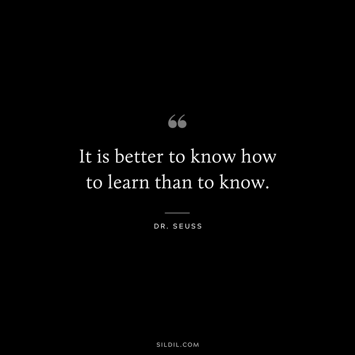 It is better to know how to learn than to know. ― Dr. Seuss