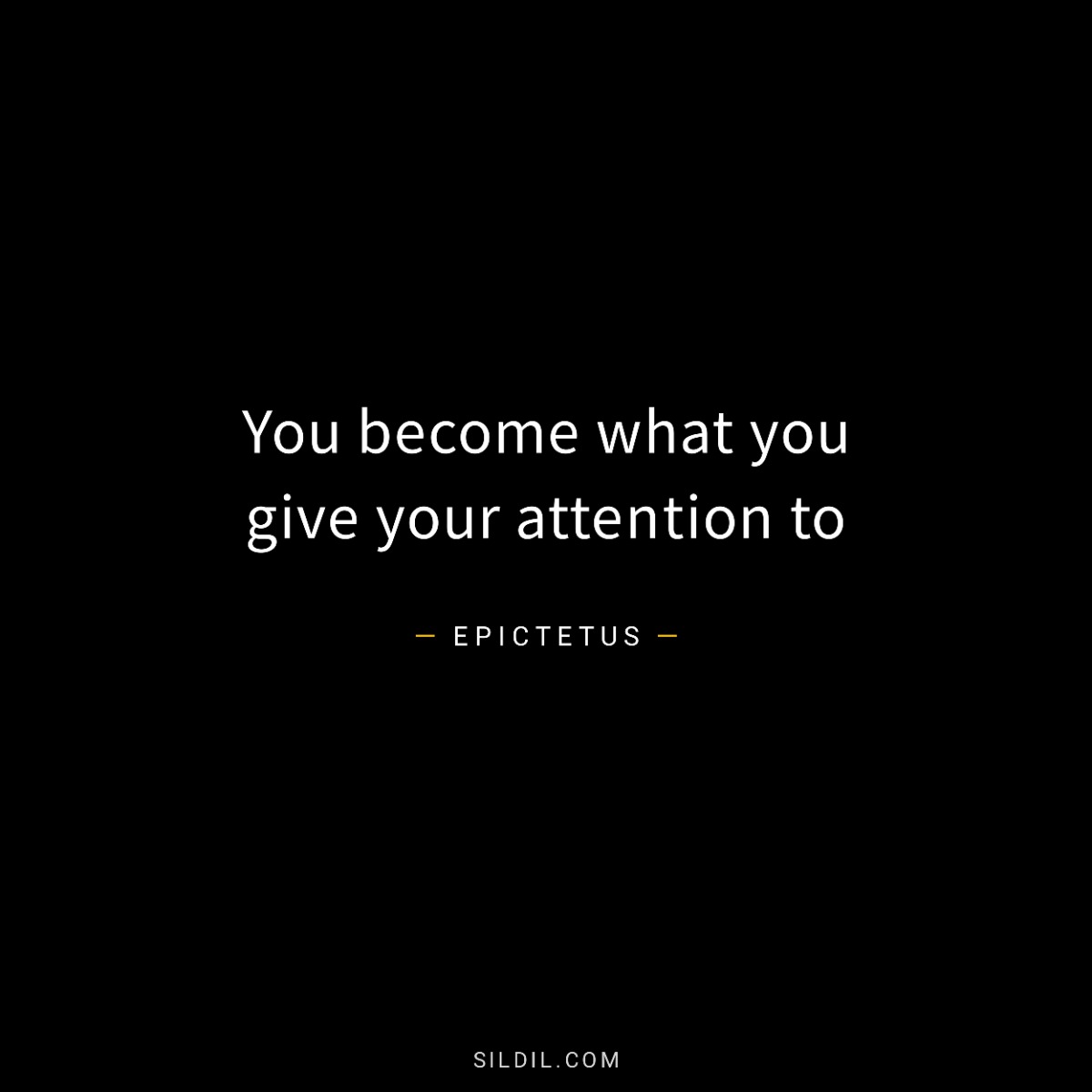 You become what you give your attention to