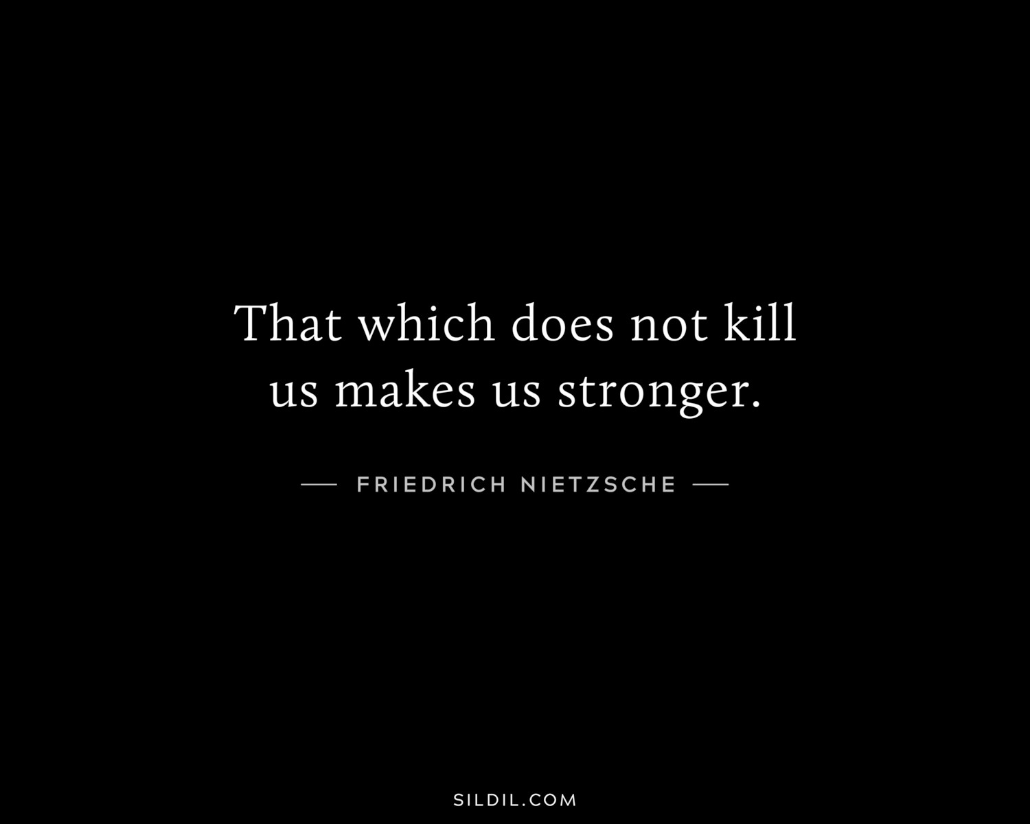 That which does not kill us makes us stronger.