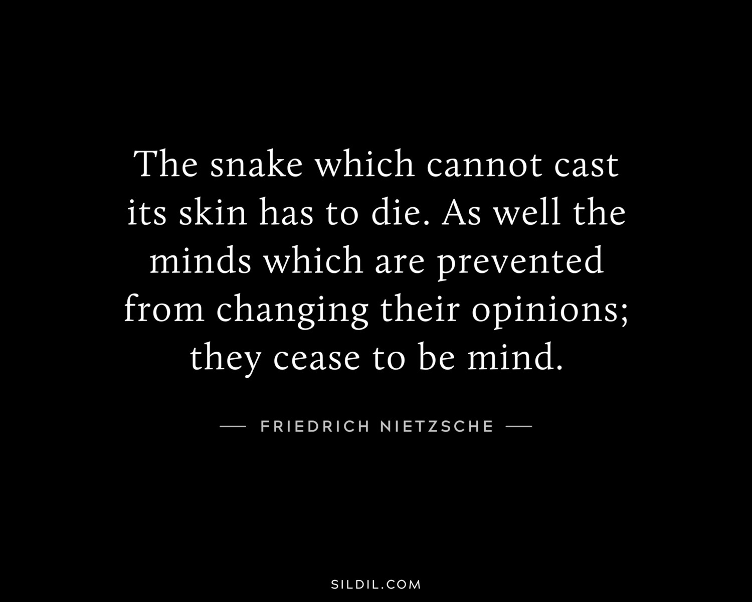The snake which cannot cast its skin has to die. As well the minds which are prevented from changing their opinions; they cease to be mind.