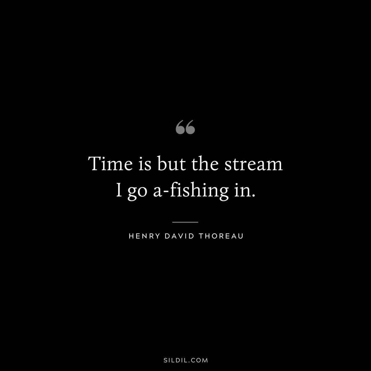 Time is but the stream I go a-fishing in. — Henry David Thoreau