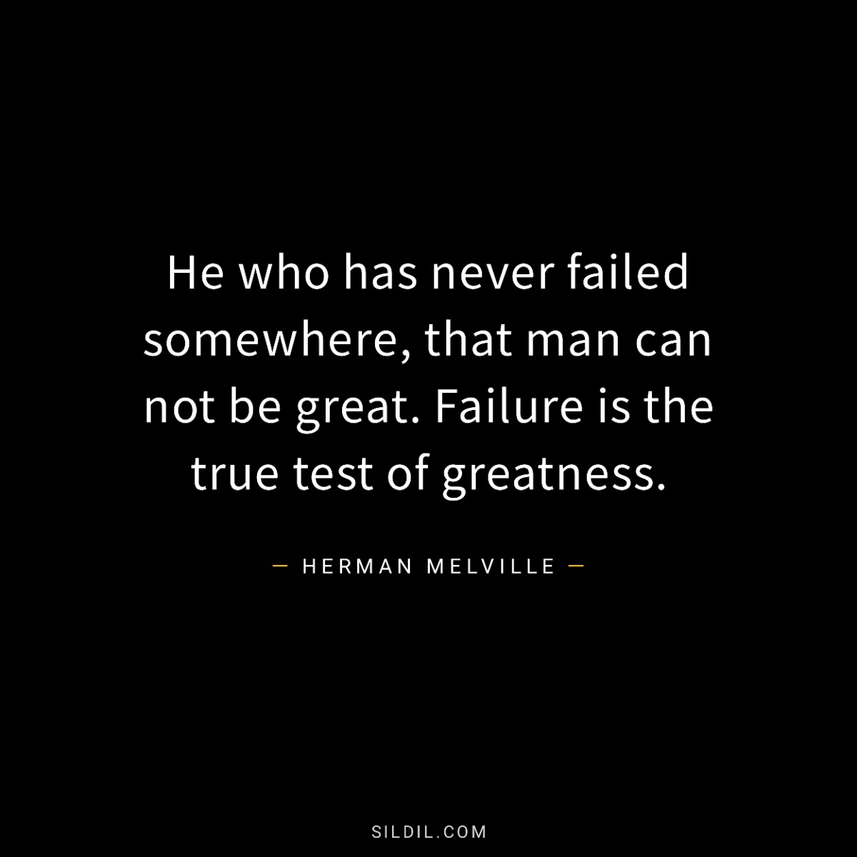 He who has never failed somewhere, that man can not be great. Failure is the true test of greatness.