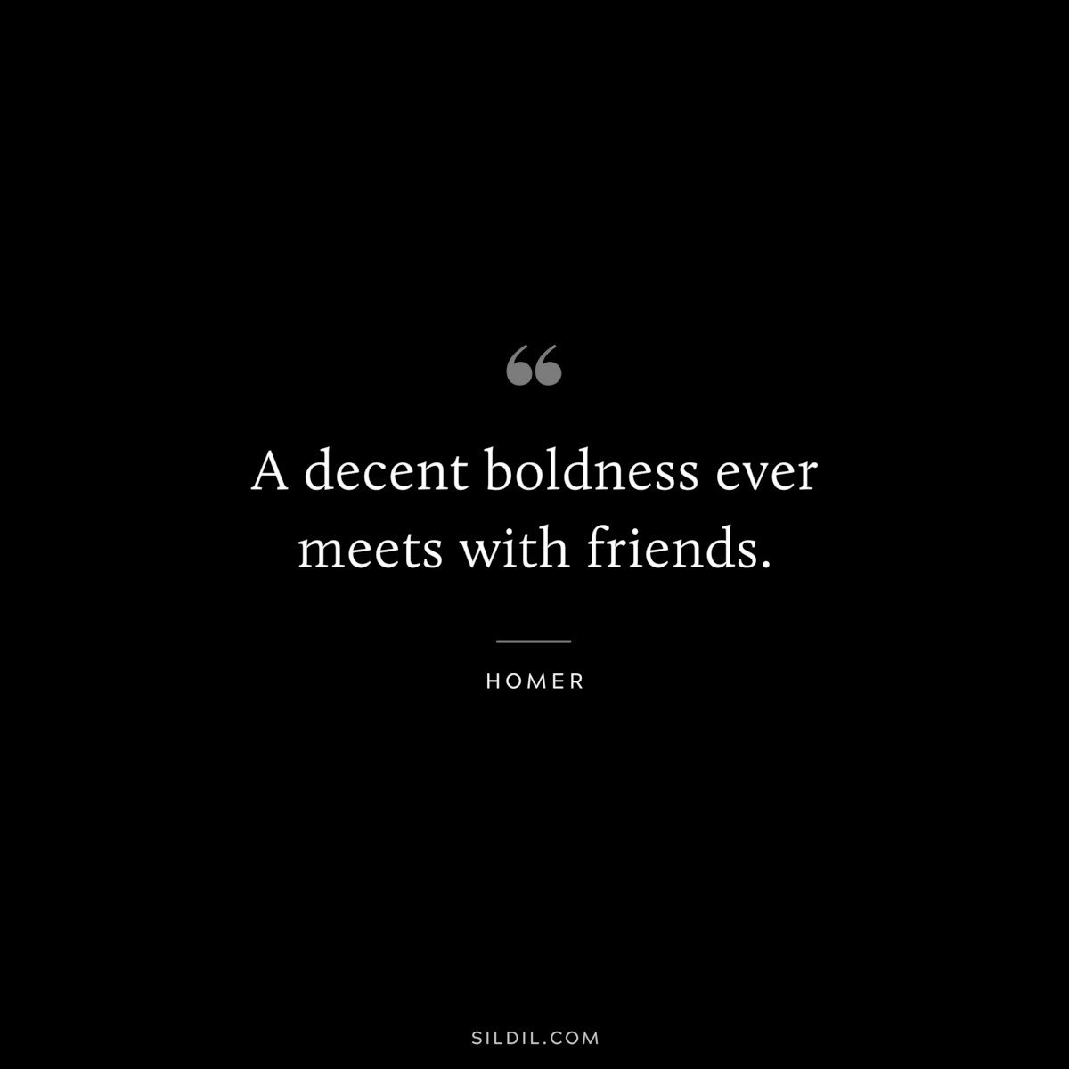 A decent boldness ever meets with friends. ― Homer