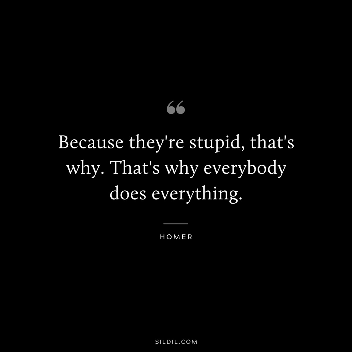 Because they're stupid, that's why. That's why everybody does everything. ― Homer