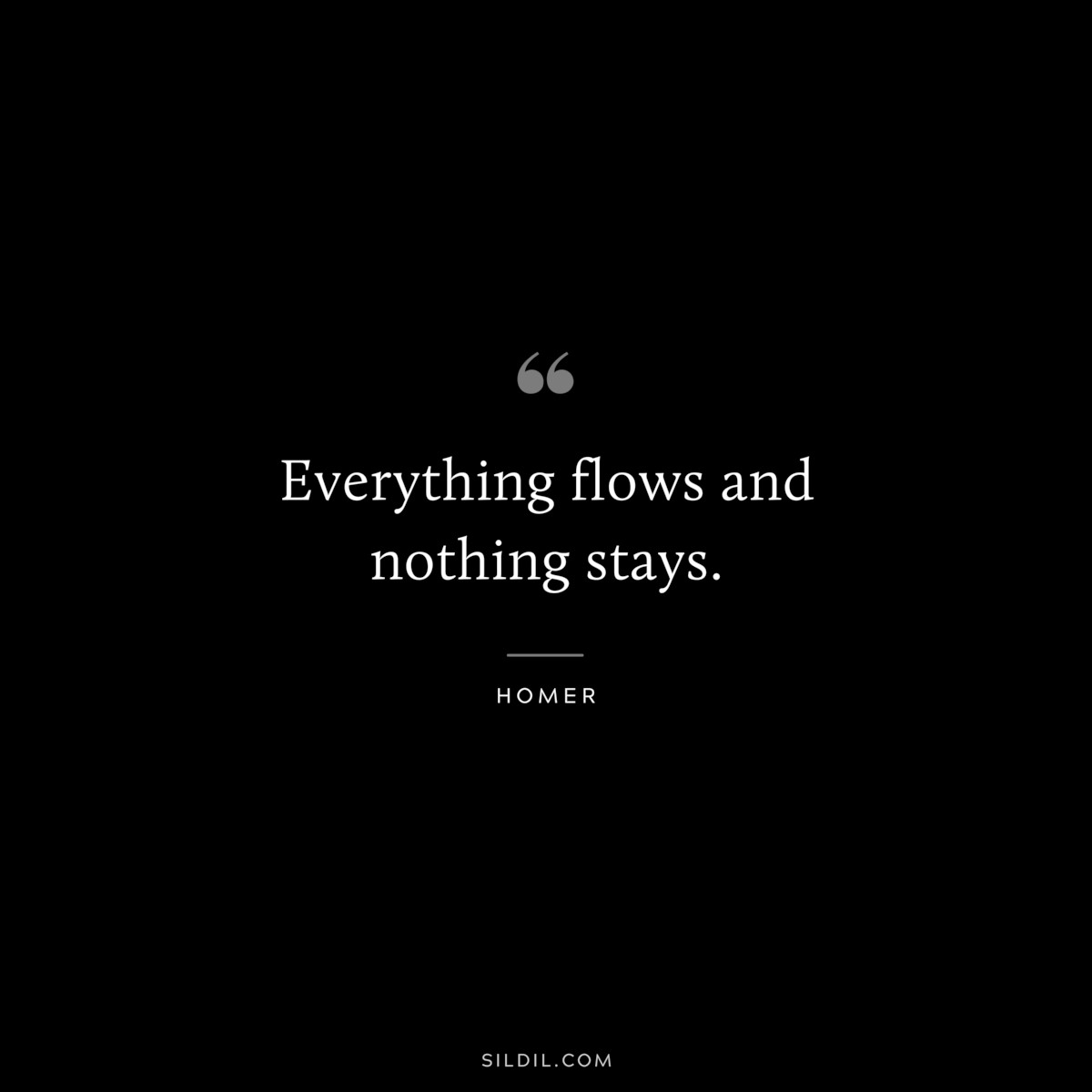 Everything flows and nothing stays. ― Homer
