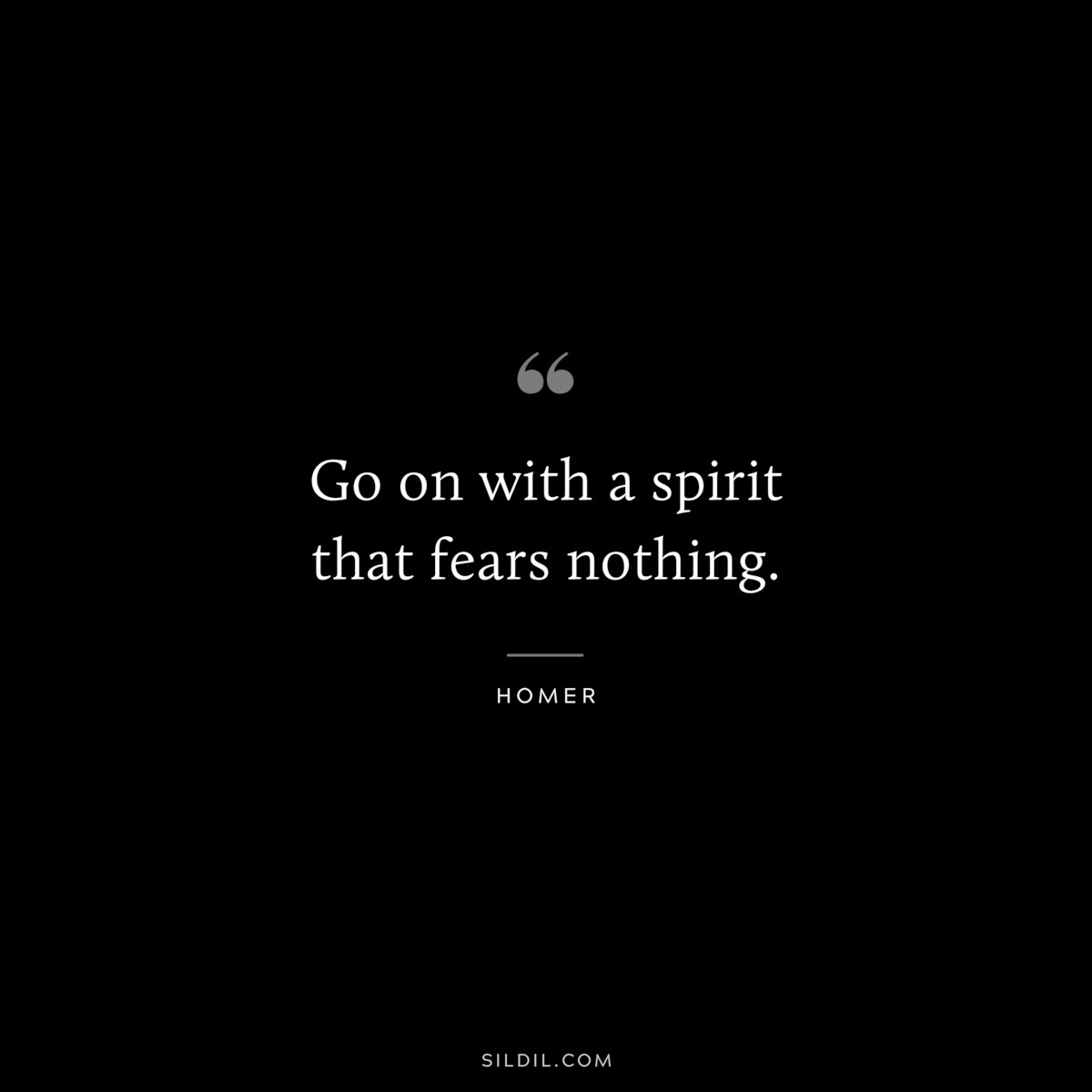 Go on with a spirit that fears nothing. ― Homer