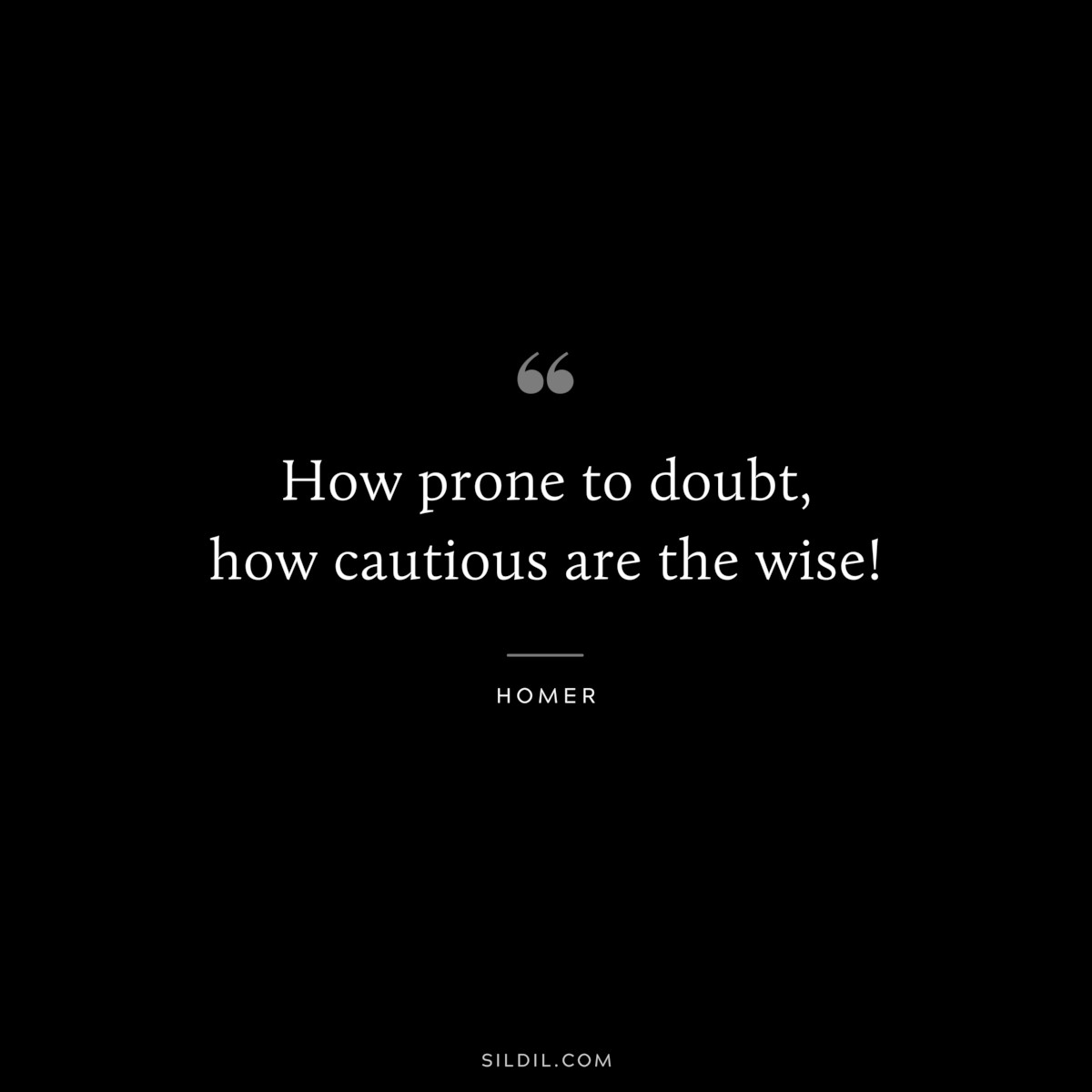 How prone to doubt, how cautious are the wise! ― Homer