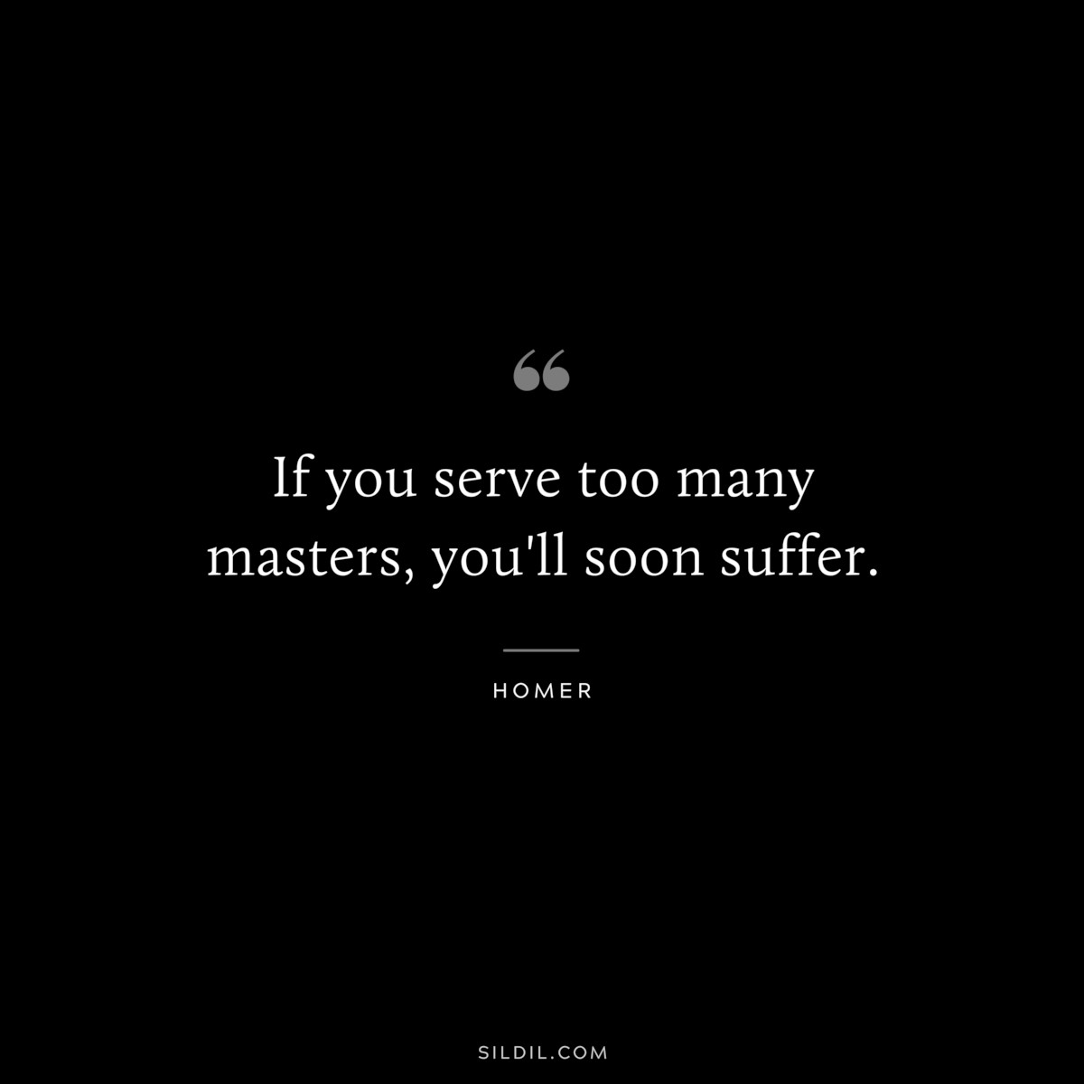 If you serve too many masters, you'll soon suffer. ― Homer