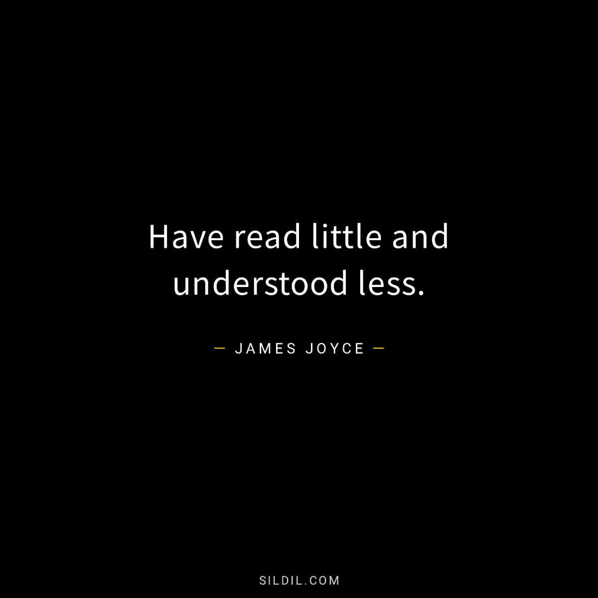 Have read little and understood less.