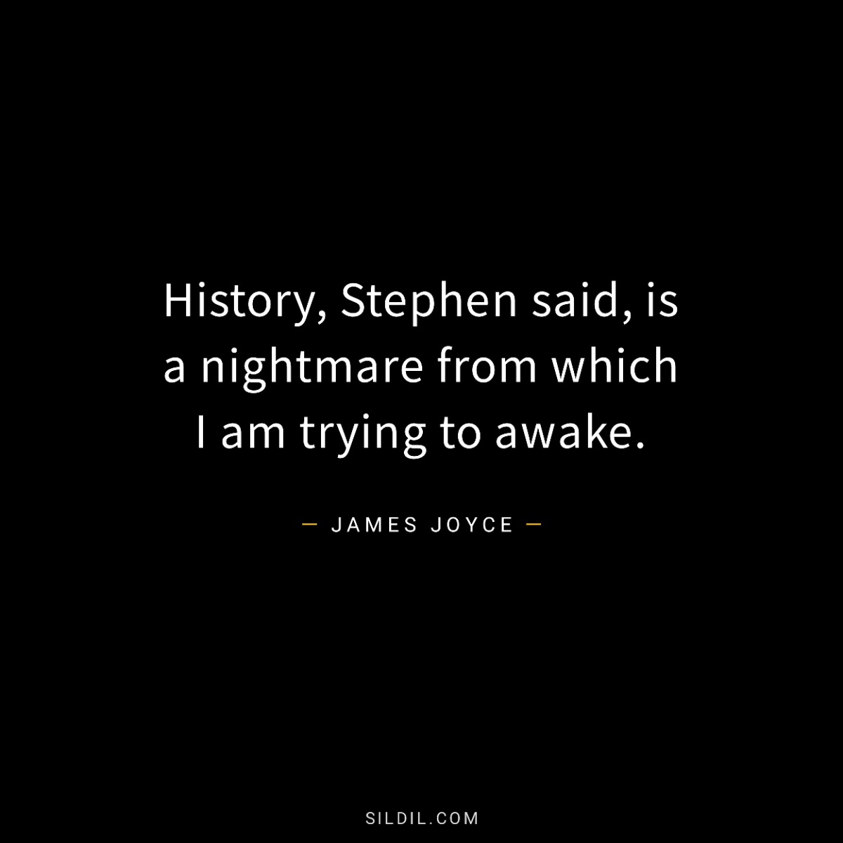 History, Stephen said, is a nightmare from which I am trying to awake.