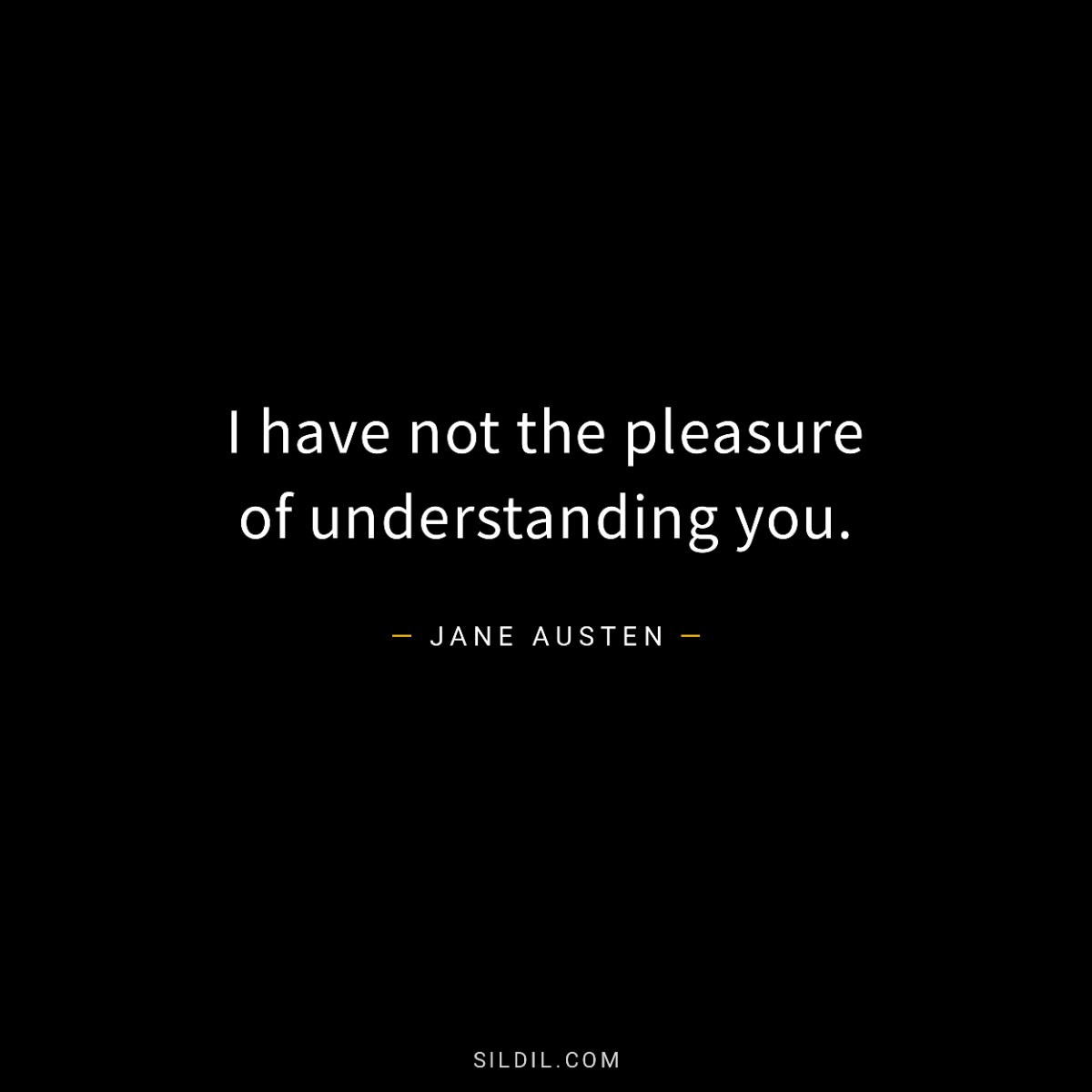 I have not the pleasure of understanding you.