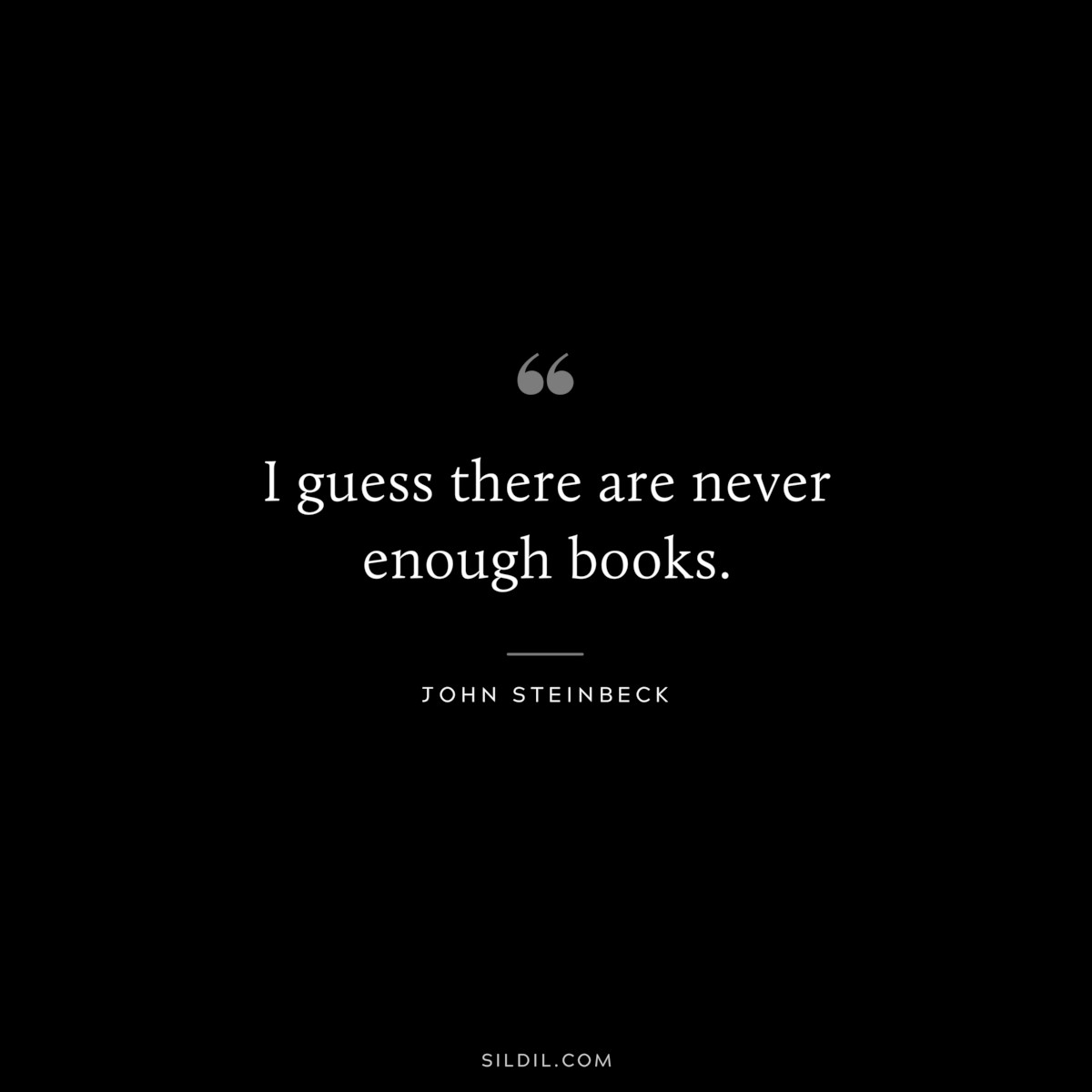 I guess there are never enough books.― John Steinbeck