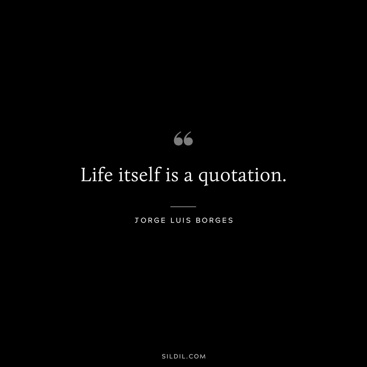 Life itself is a quotation. ― Jorge Luis Borges