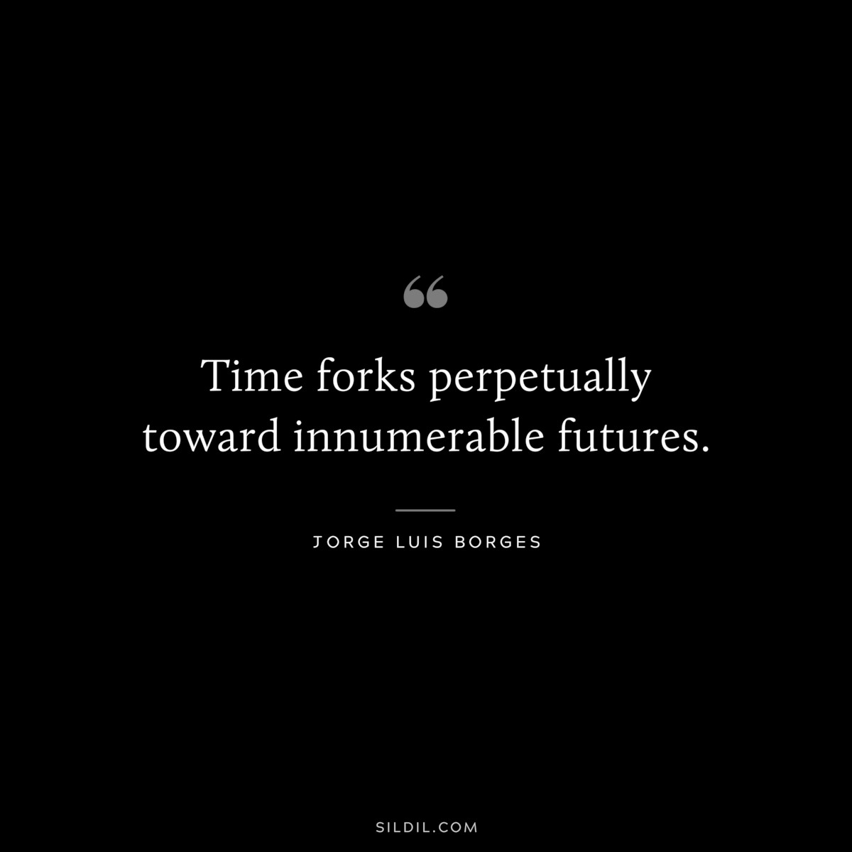Time forks perpetually toward innumerable futures. ― Jorge Luis Borges