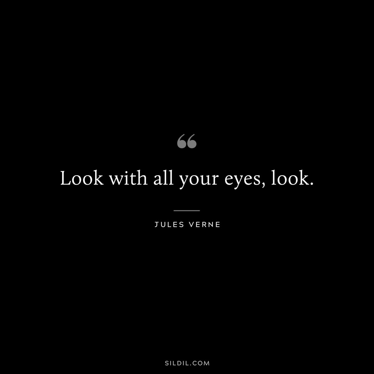 Look with all your eyes, look.