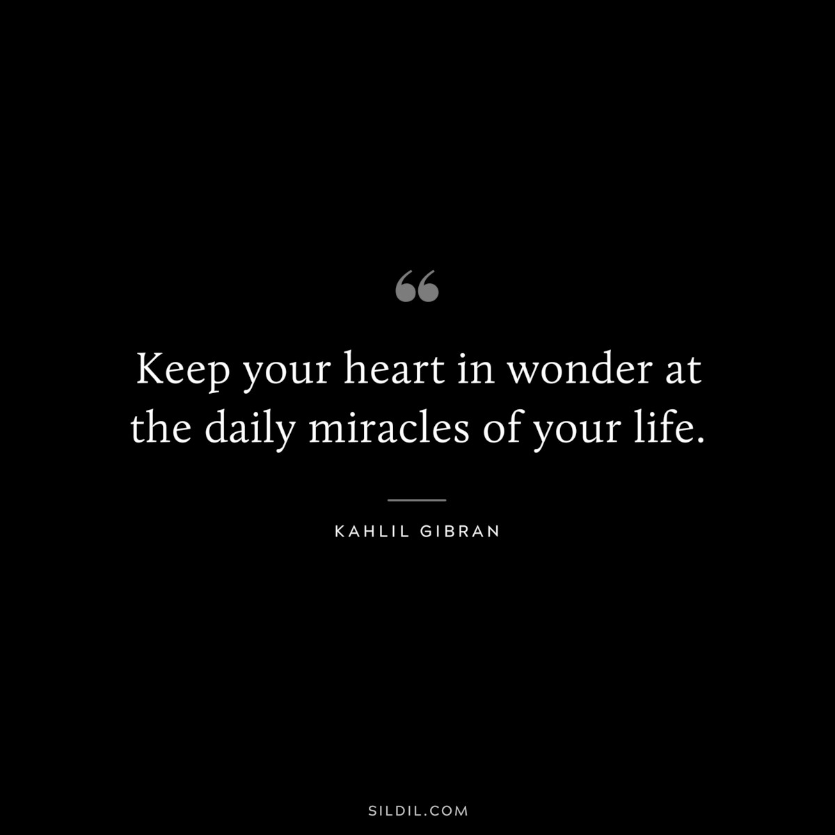 Keep your heart in wonder at the daily miracles of your life. ― Kahlil Gibran