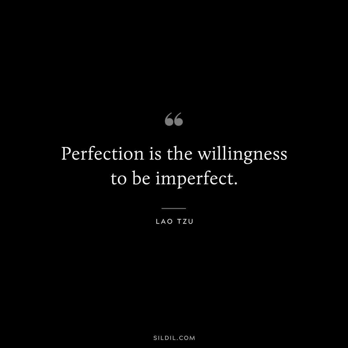 Perfection is the willingness to be imperfect. ― Lao Tzu