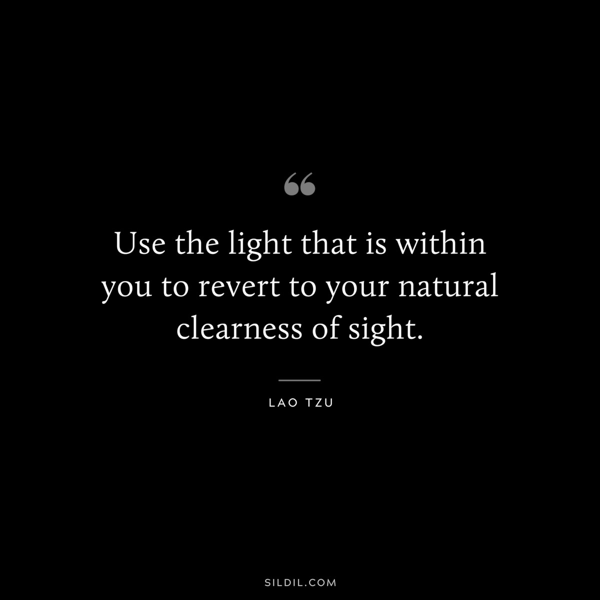 Use the light that is within you to revert to your natural clearness of sight. ― Lao Tzu