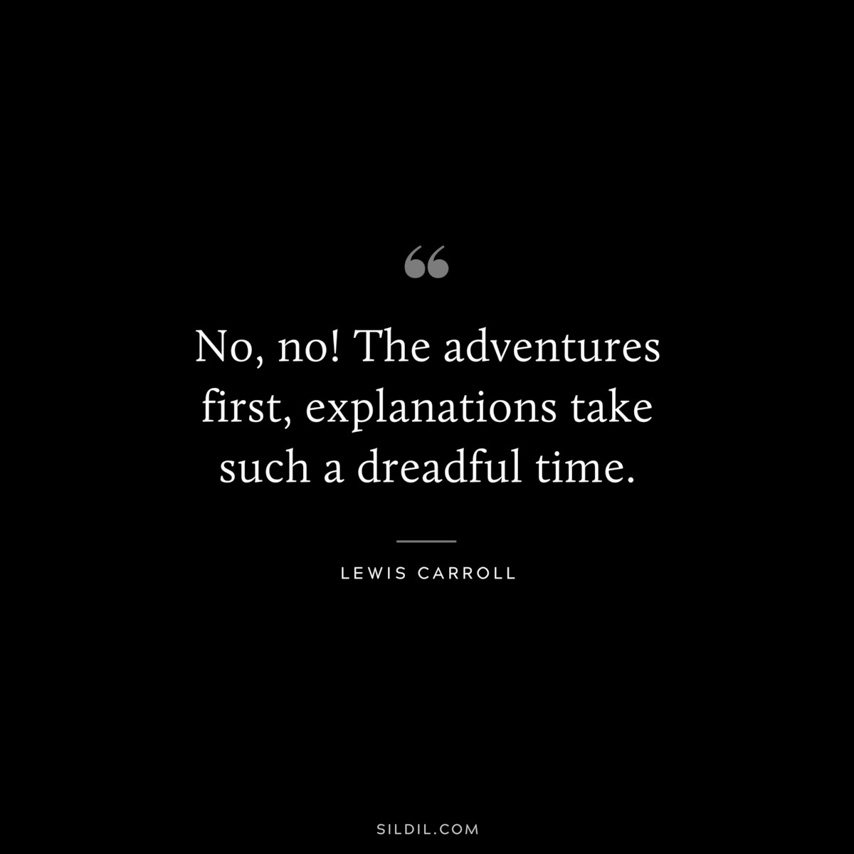 No, no! The adventures first, explanations take such a dreadful time.