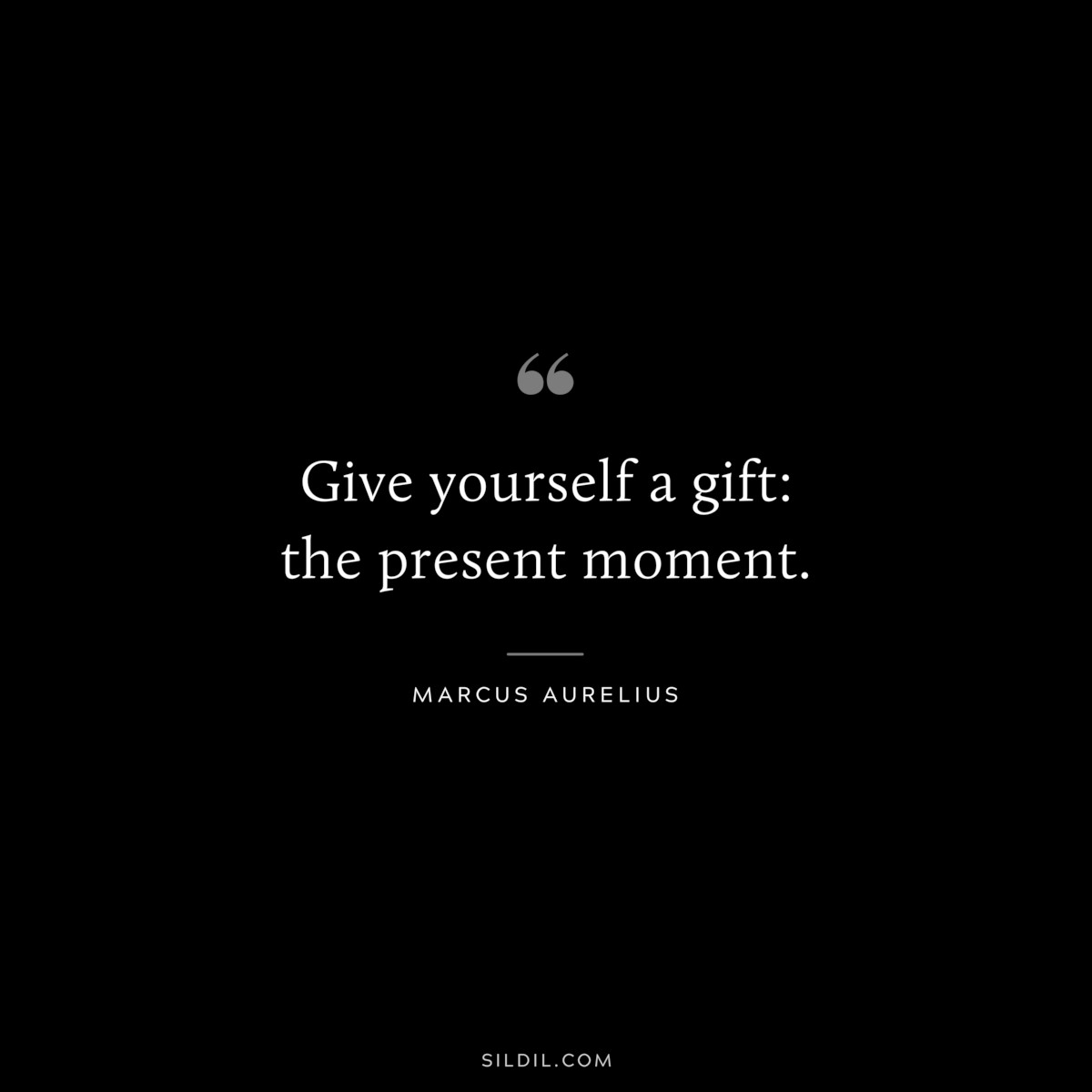 Give yourself a gift: the present moment. ― Marcus Aurelius