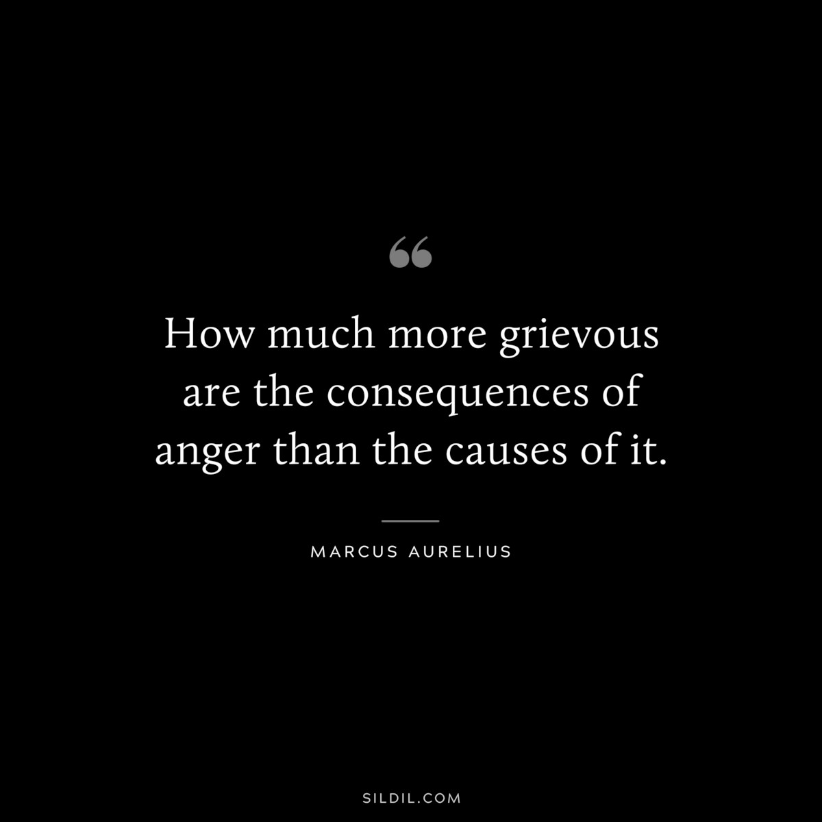 How much more grievous are the consequences of anger than the causes of it. ― Marcus Aurelius