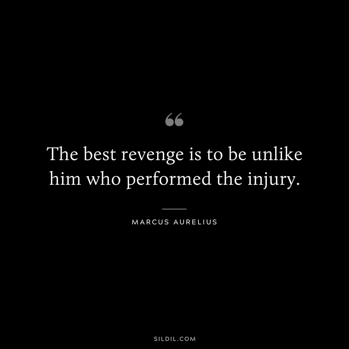 The best revenge is to be unlike him who performed the injury. ― Marcus Aurelius