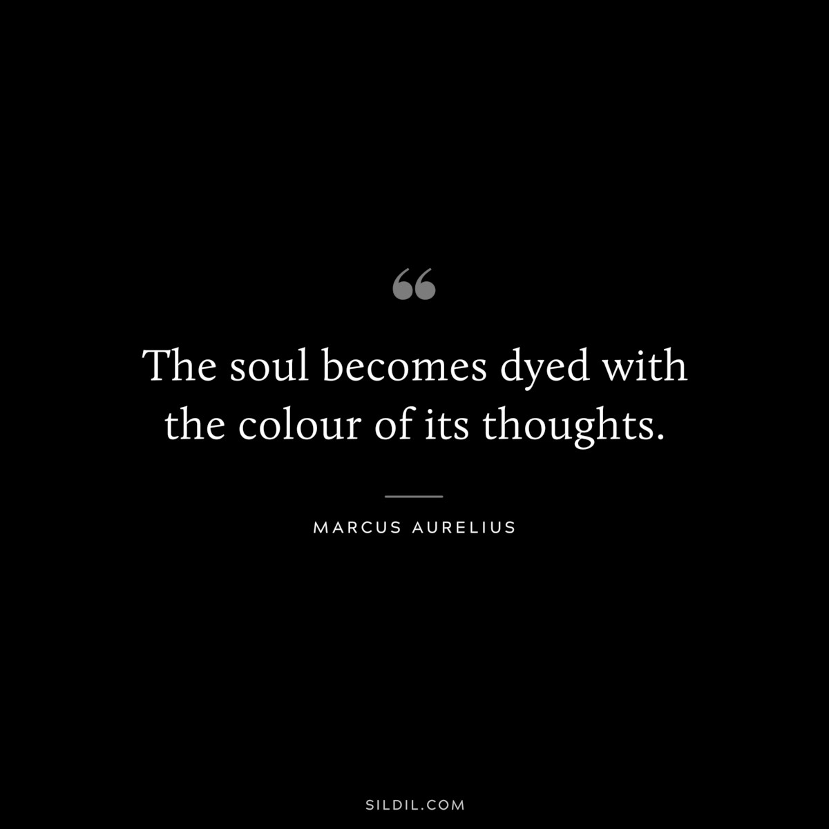 The soul becomes dyed with the colour of its thoughts. ― Marcus Aurelius