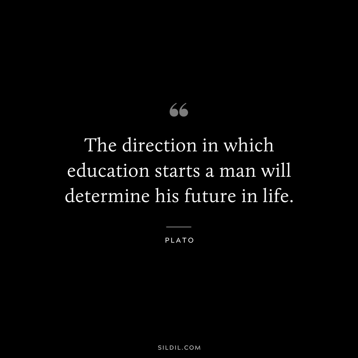 The direction in which education starts a man will determine his future in life. ― Plato