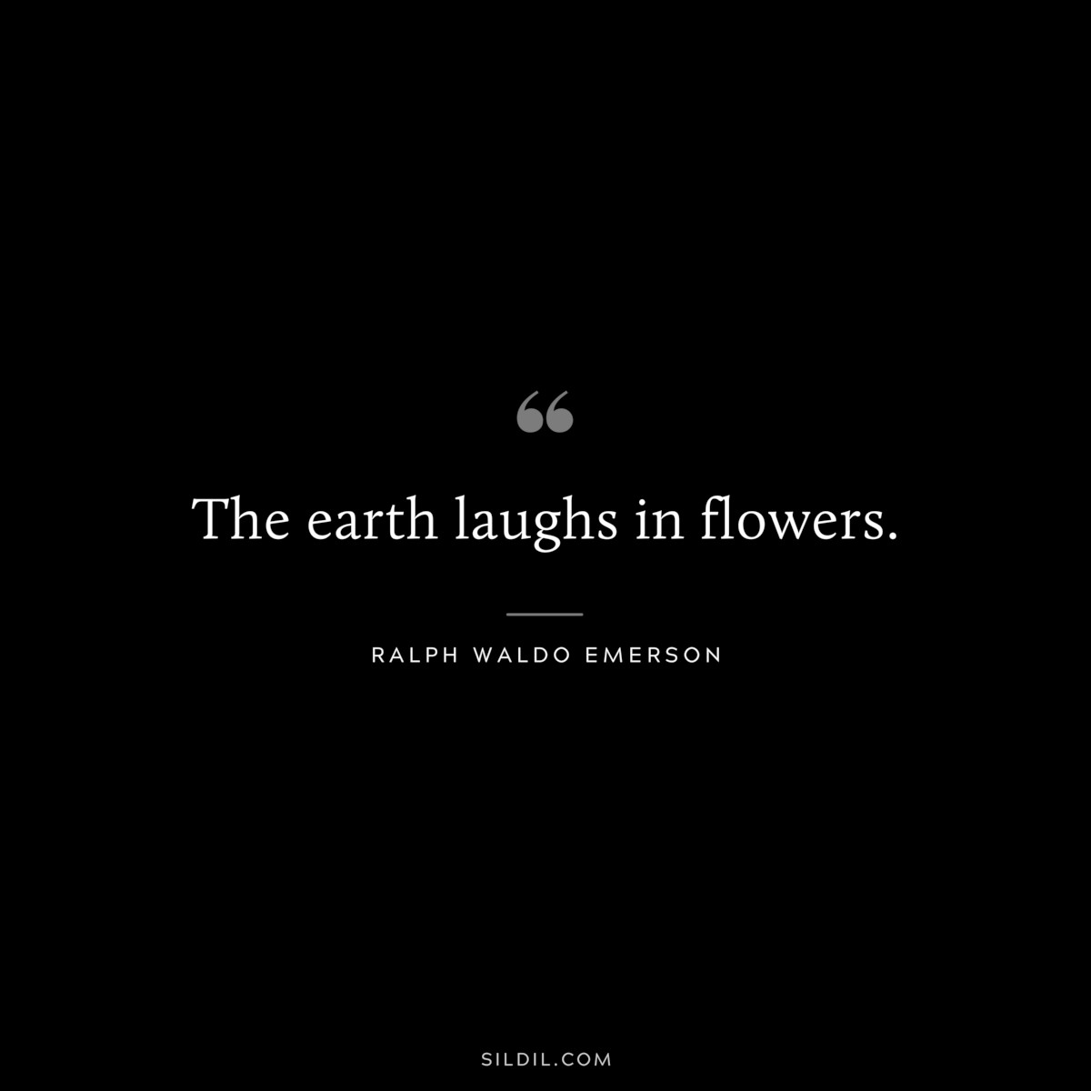 The earth laughs in flowers. — Ralph Waldo Emerson