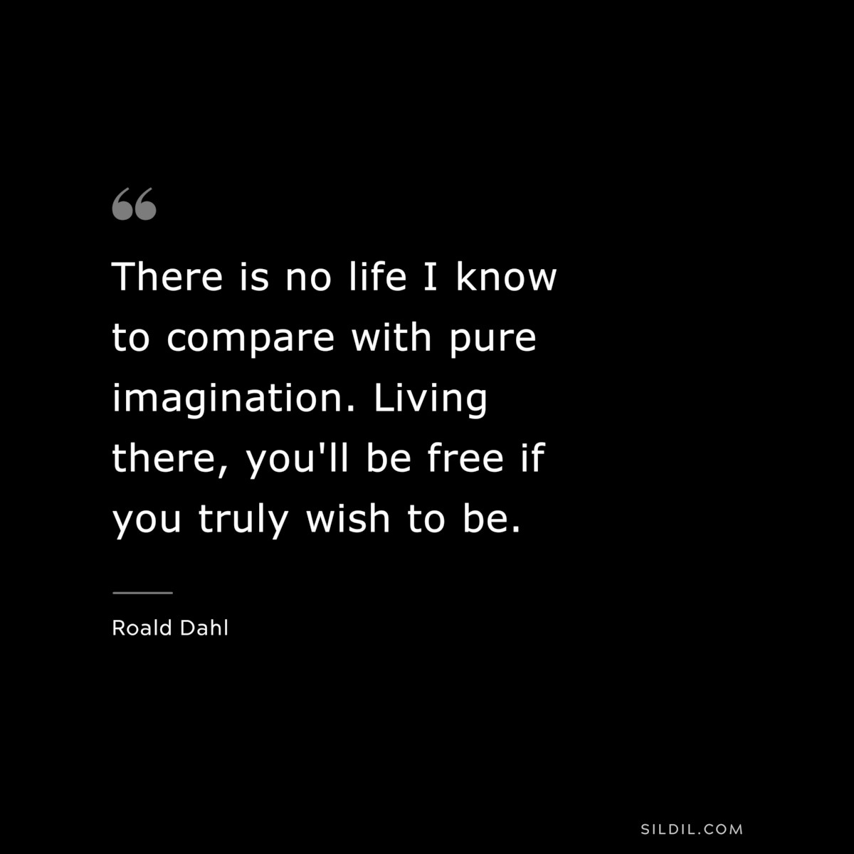 There is no life I know to compare with pure imagination. Living there, you'll be free if you truly wish to be. ― Roald Dahl