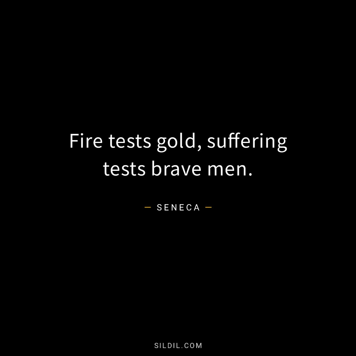 Fire tests gold, suffering tests brave men.