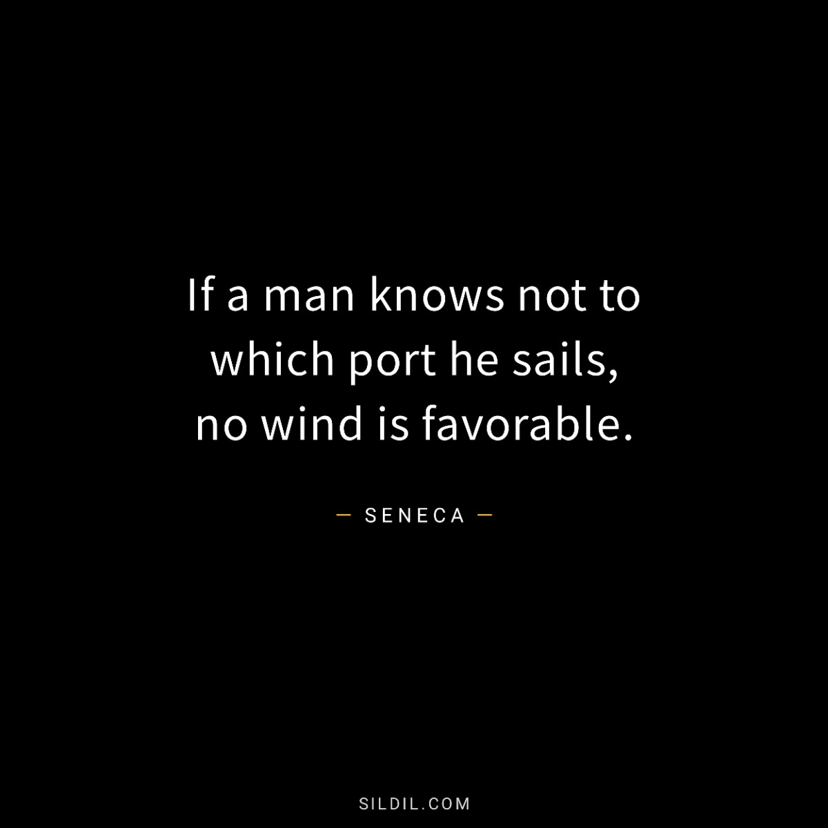 If a man knows not to which port he sails, no wind is favorable.