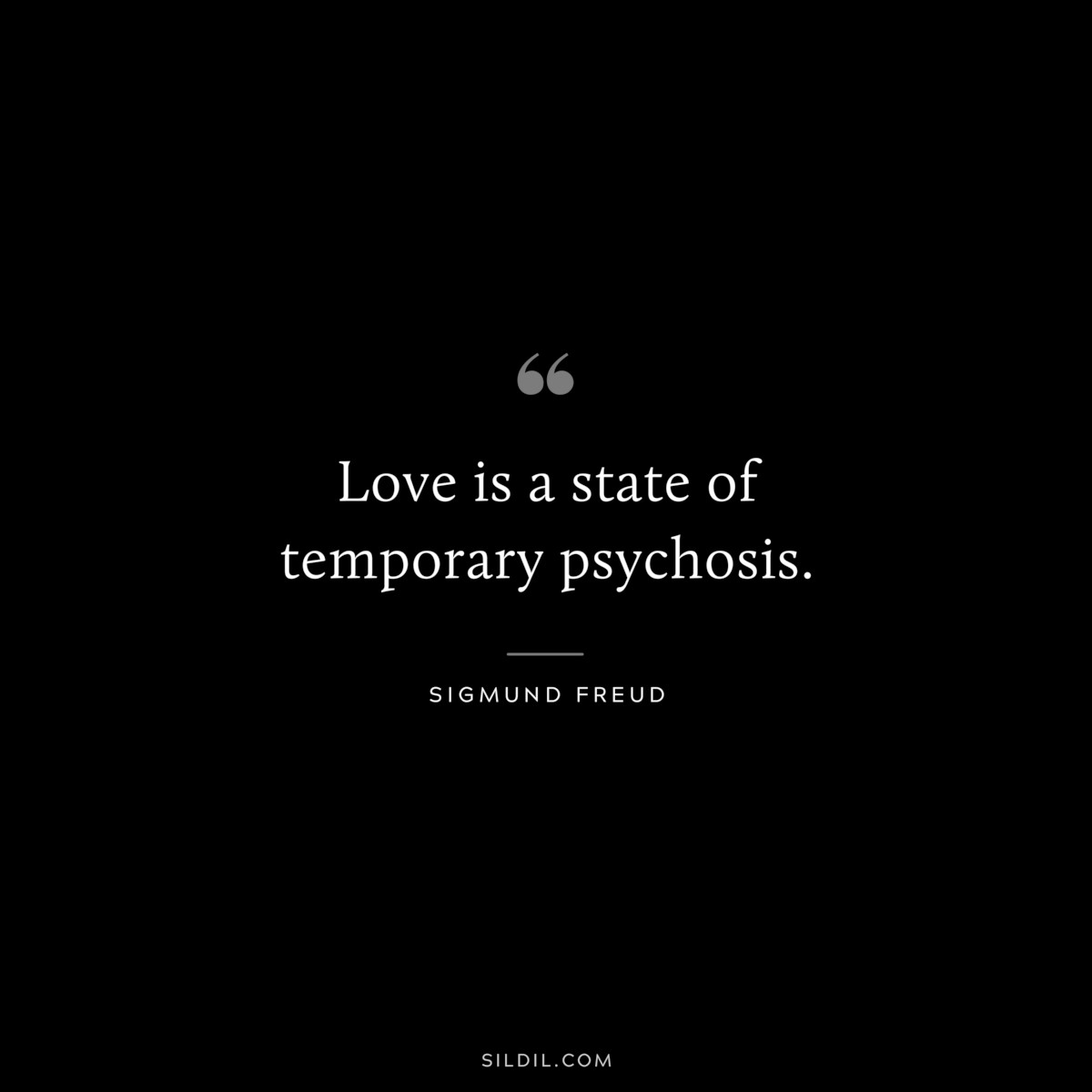 Love is a state of temporary psychosis. ― Sigmund Frued