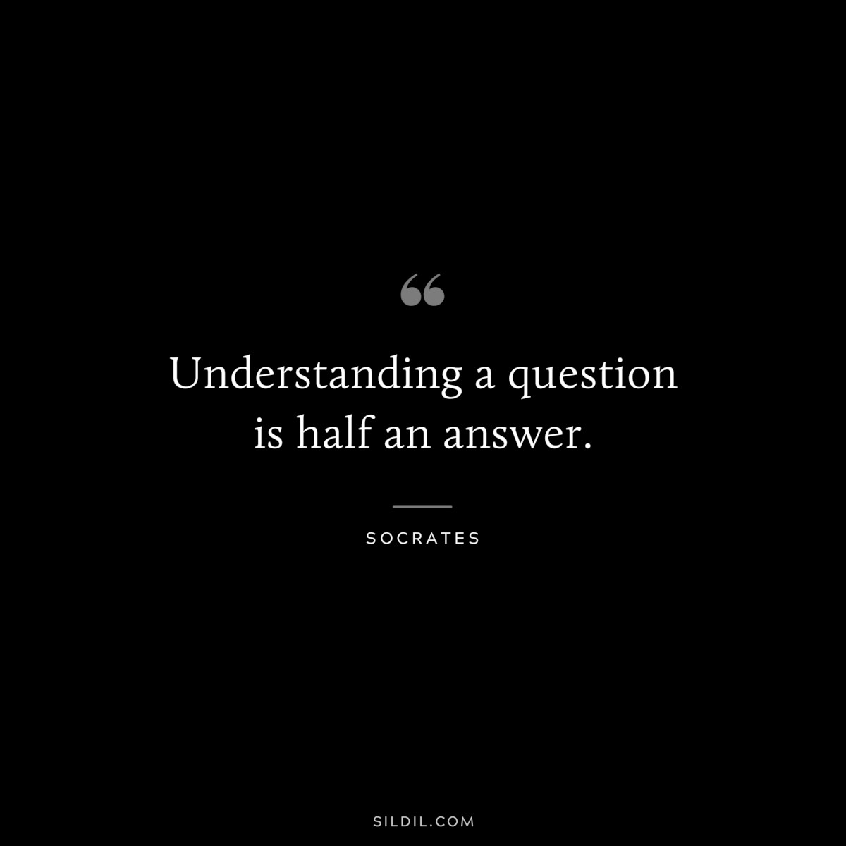 Understanding a question is half an answer. ― Socrates