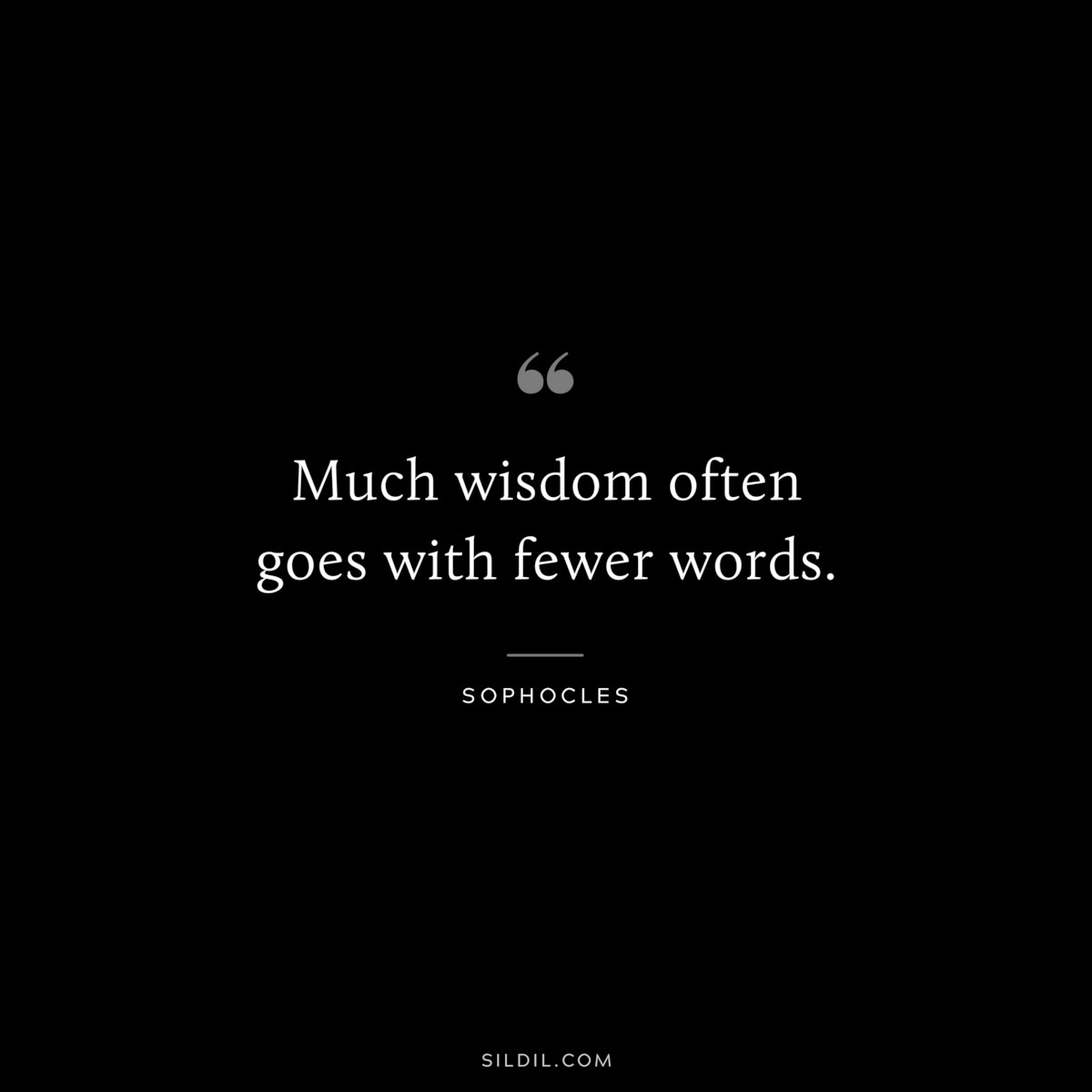 Much wisdom often goes with fewer words. ― Sophocles