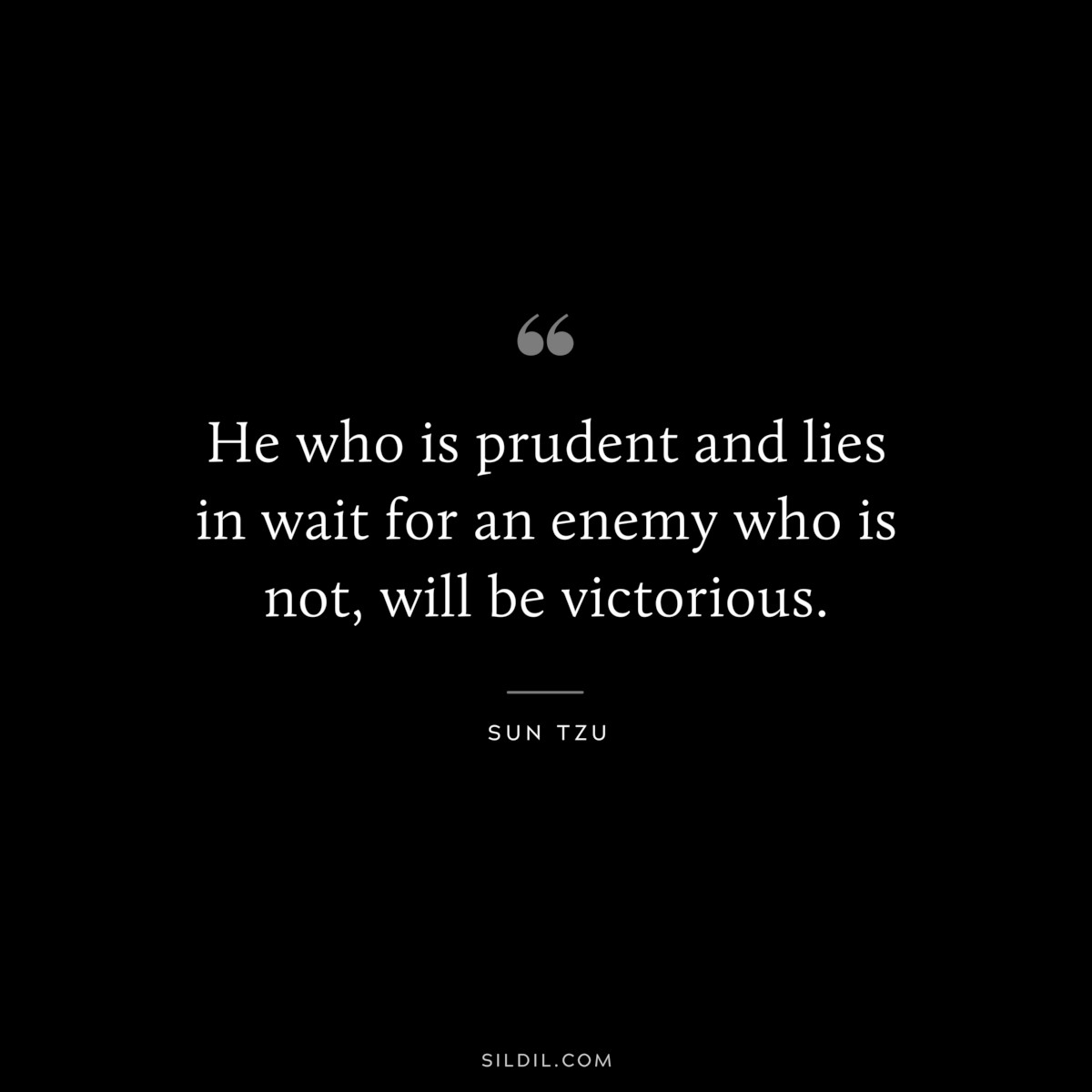 He who is prudent and lies in wait for an enemy who is not, will be victorious.― Sun Tzu