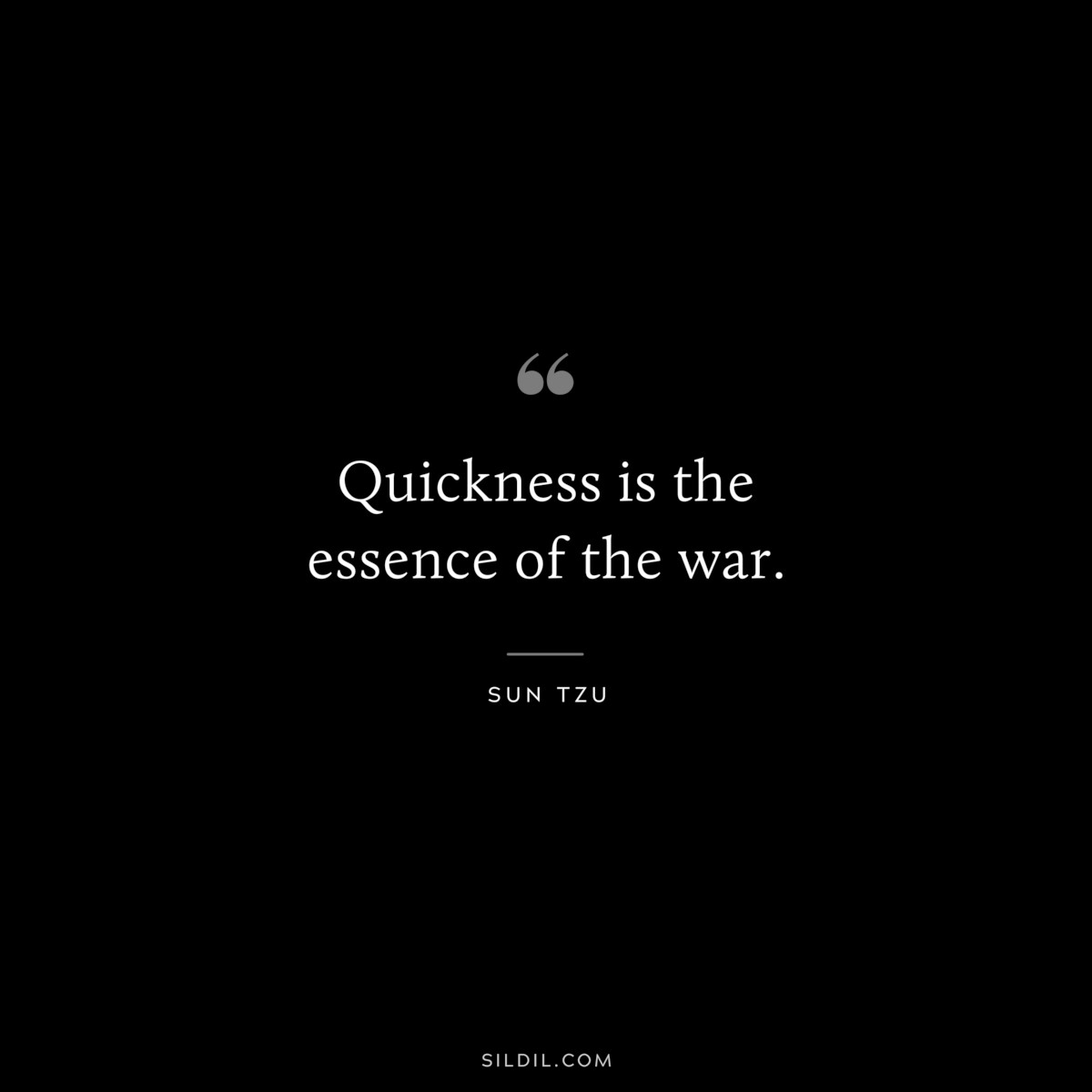 Quickness is the essence of the war.― Sun Tzu