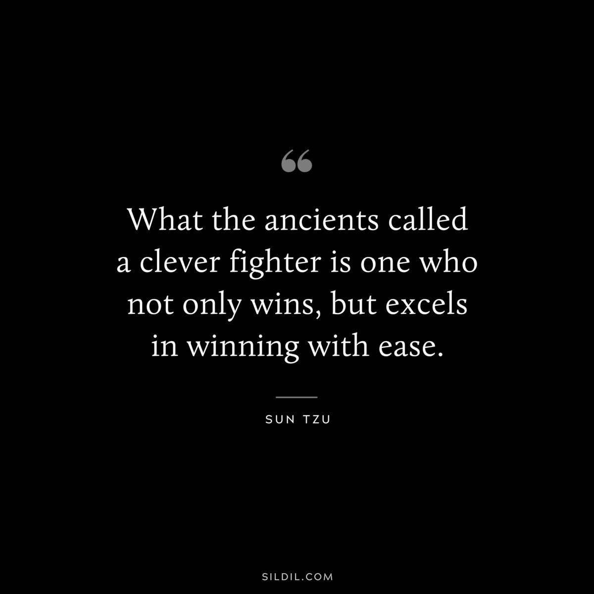 What the ancients called a clever fighter is one who not only wins, but excels in winning with ease.― Sun Tzu