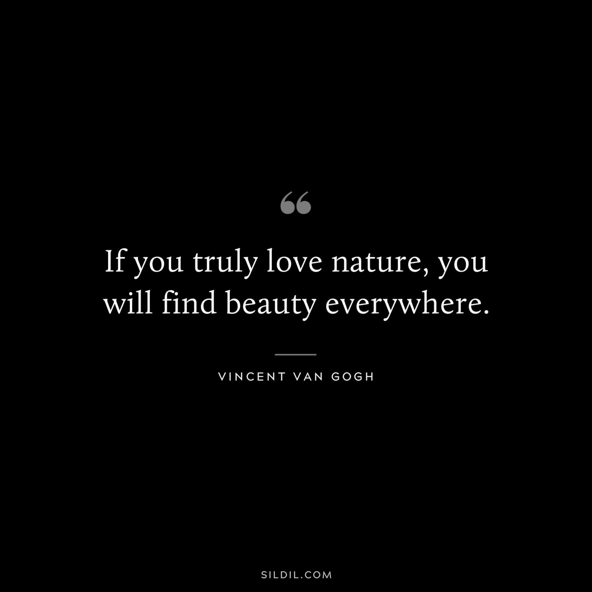 If you truly love nature, you will find beauty everywhere. ― Vincent van Gogh