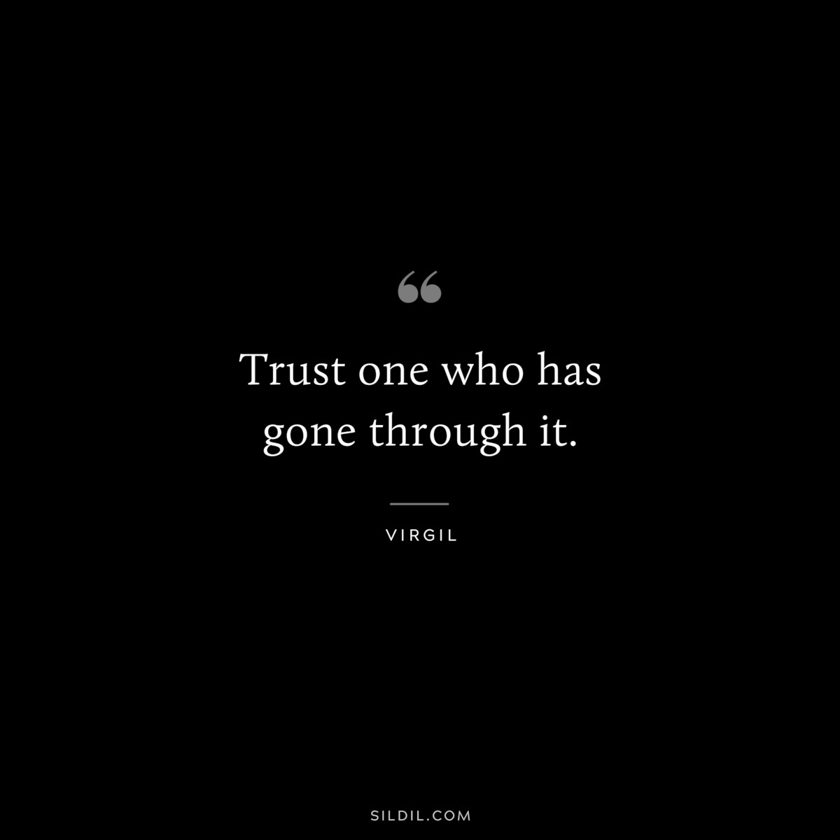 Trust one who has gone through it. ― Virgil