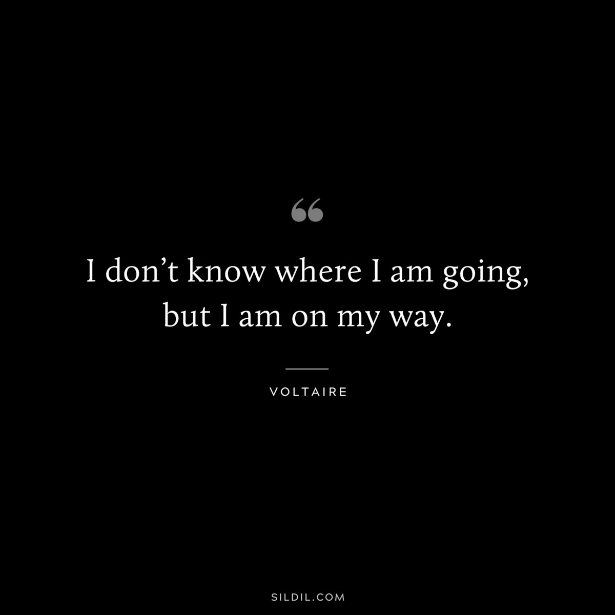 I don’t know where I am going, but I am on my way. ― Voltaire