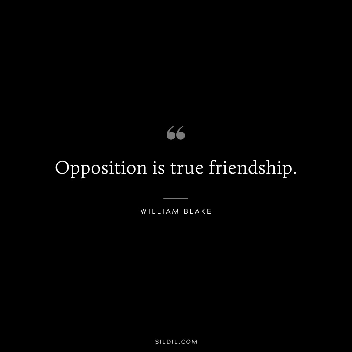 Opposition is true friendship. ― William Blake